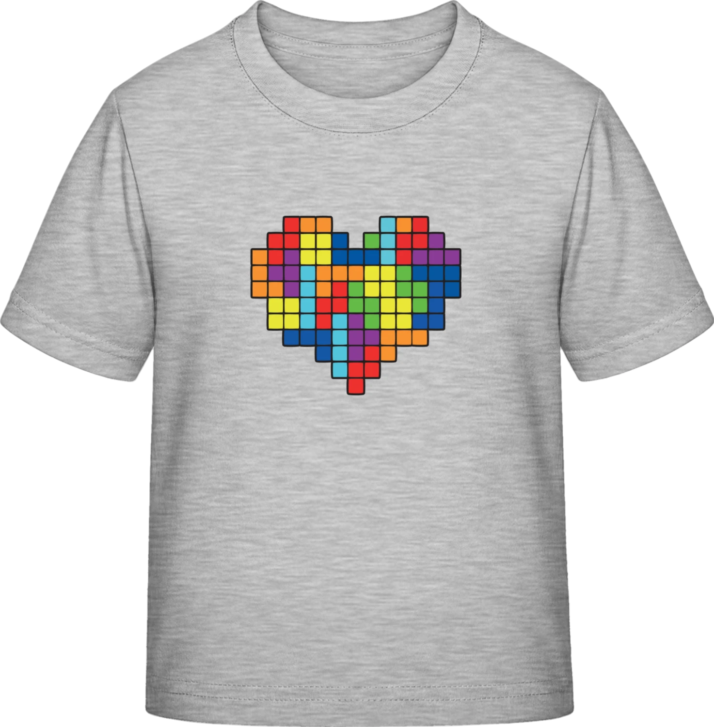 Tetris Heart - Sky Grey Exact 190 Kids - Front