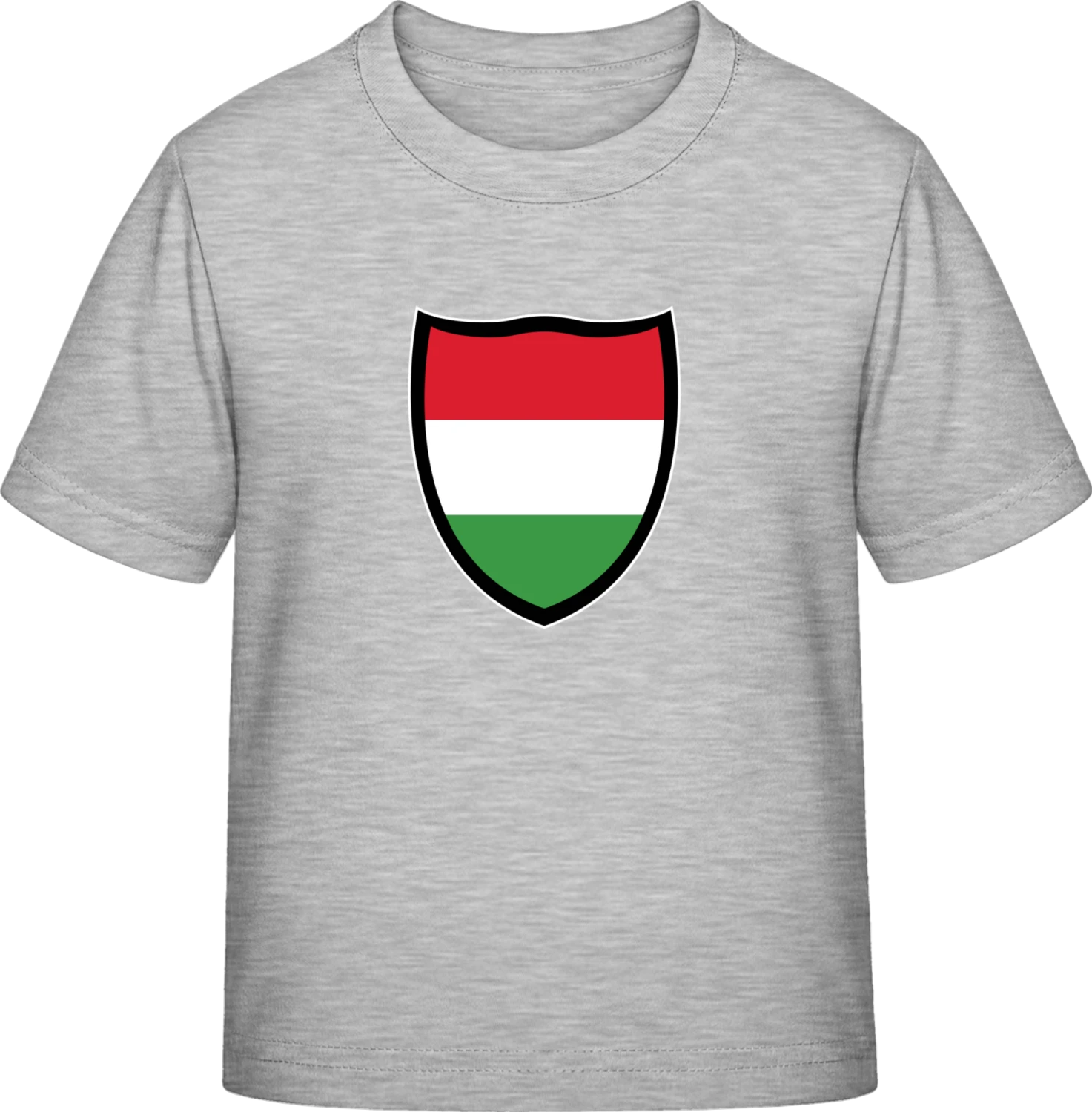 Hungary Flag Shield - Sky Grey Exact 190 Kids - Front