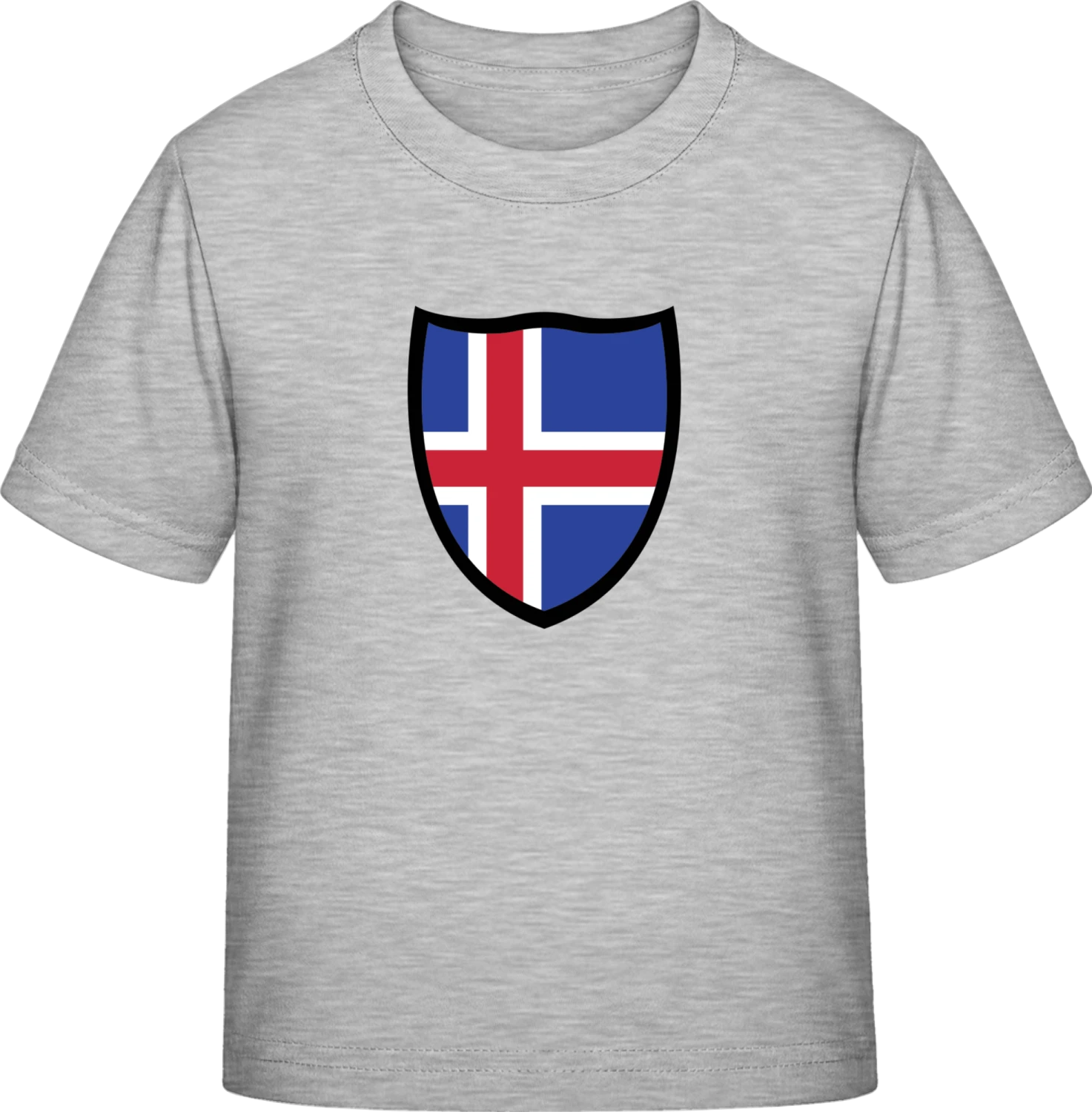 Iceland Flag Shield - Sky Grey Exact 190 Kids - Front