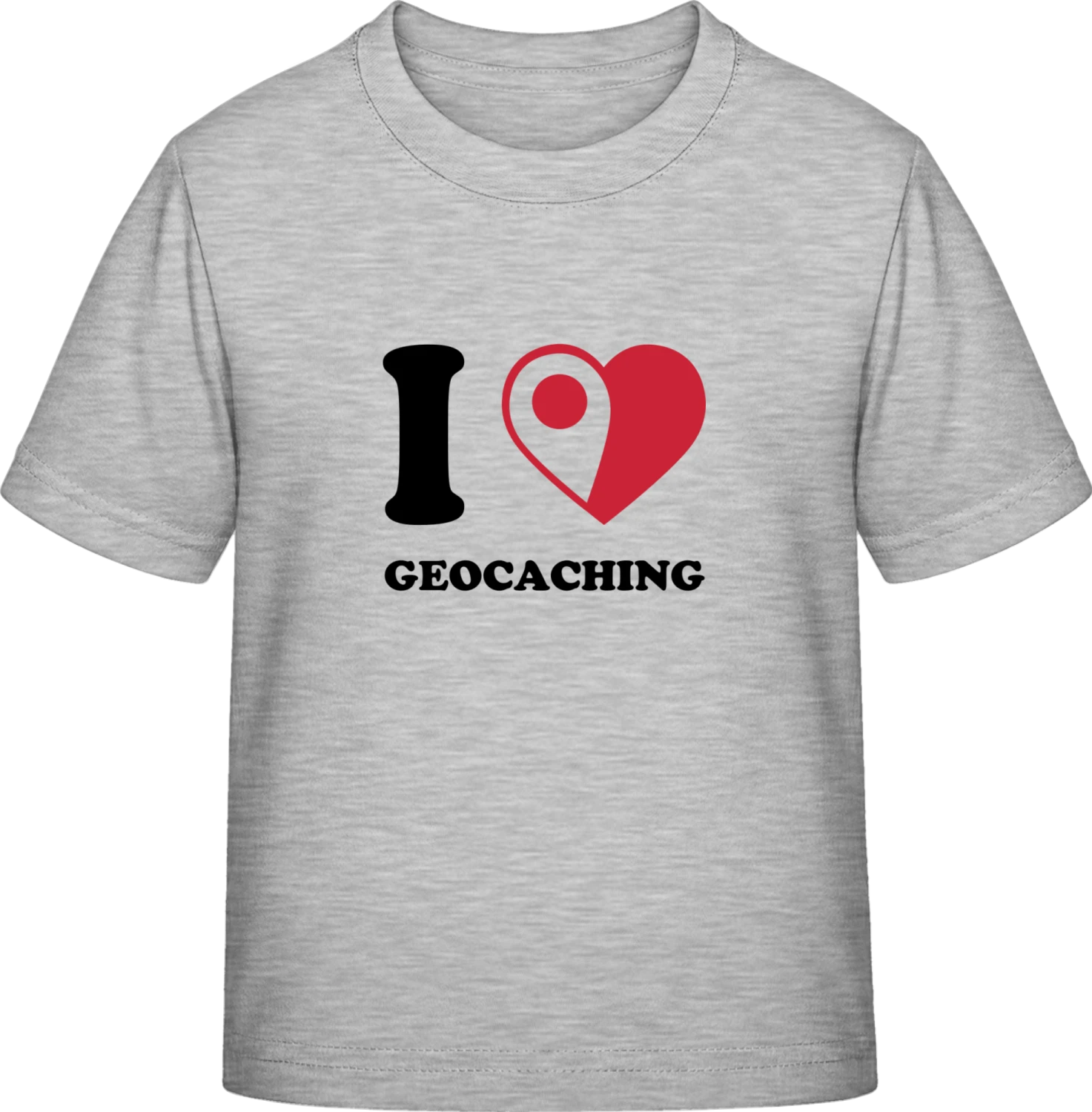 I Love Geocaching - Sky Grey Exact 190 Kids - Front