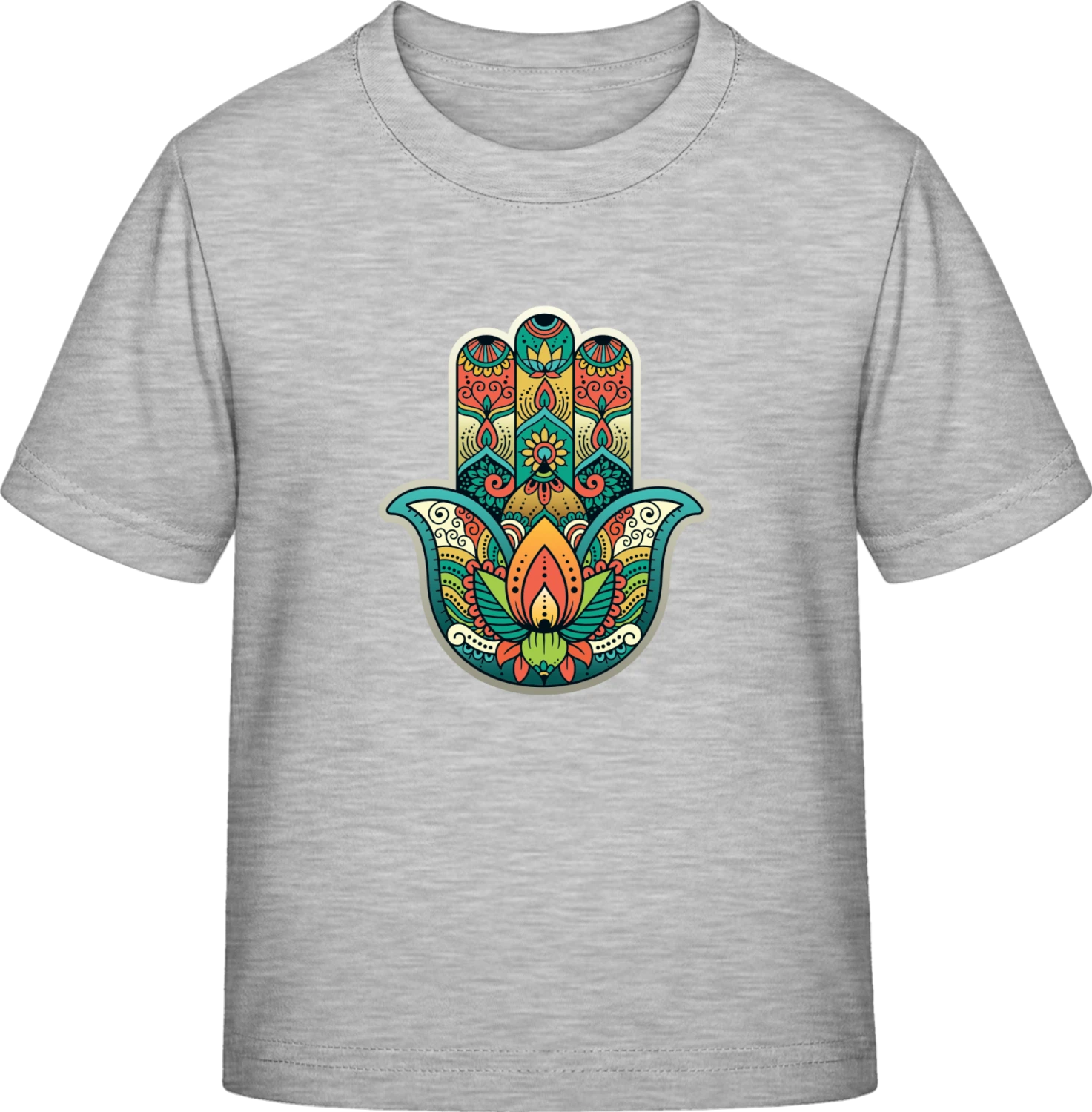 Colorful Hamsa Hand - Sky Grey Exact 190 Kids - Front