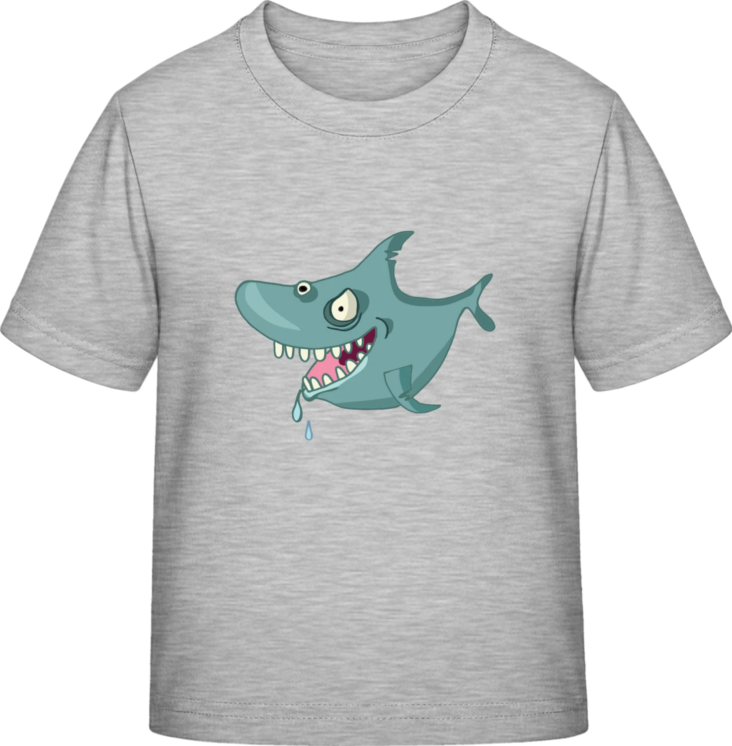 Funny Hungry Shark - Sky Grey Exact 190 Kids - Front