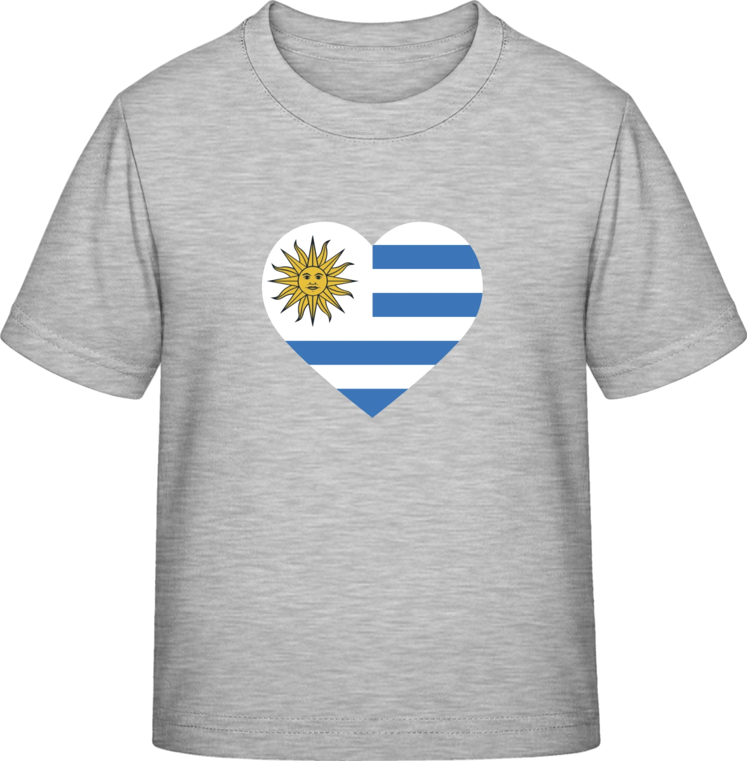 Uruguay Heart Flag - Sky Grey Exact 190 Kids - Front