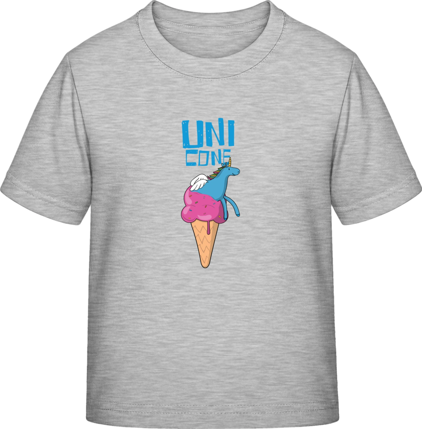 Unicorn Ice Cream Cone - Sky Grey Exact 190 Kids - Front