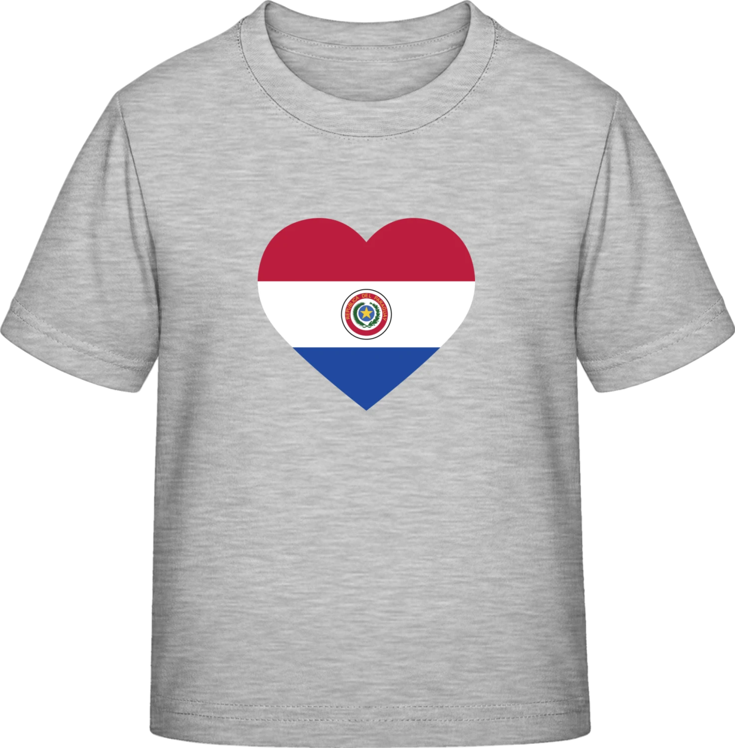 Paraguay Heart Flag - Sky Grey Exact 190 Kids - Front