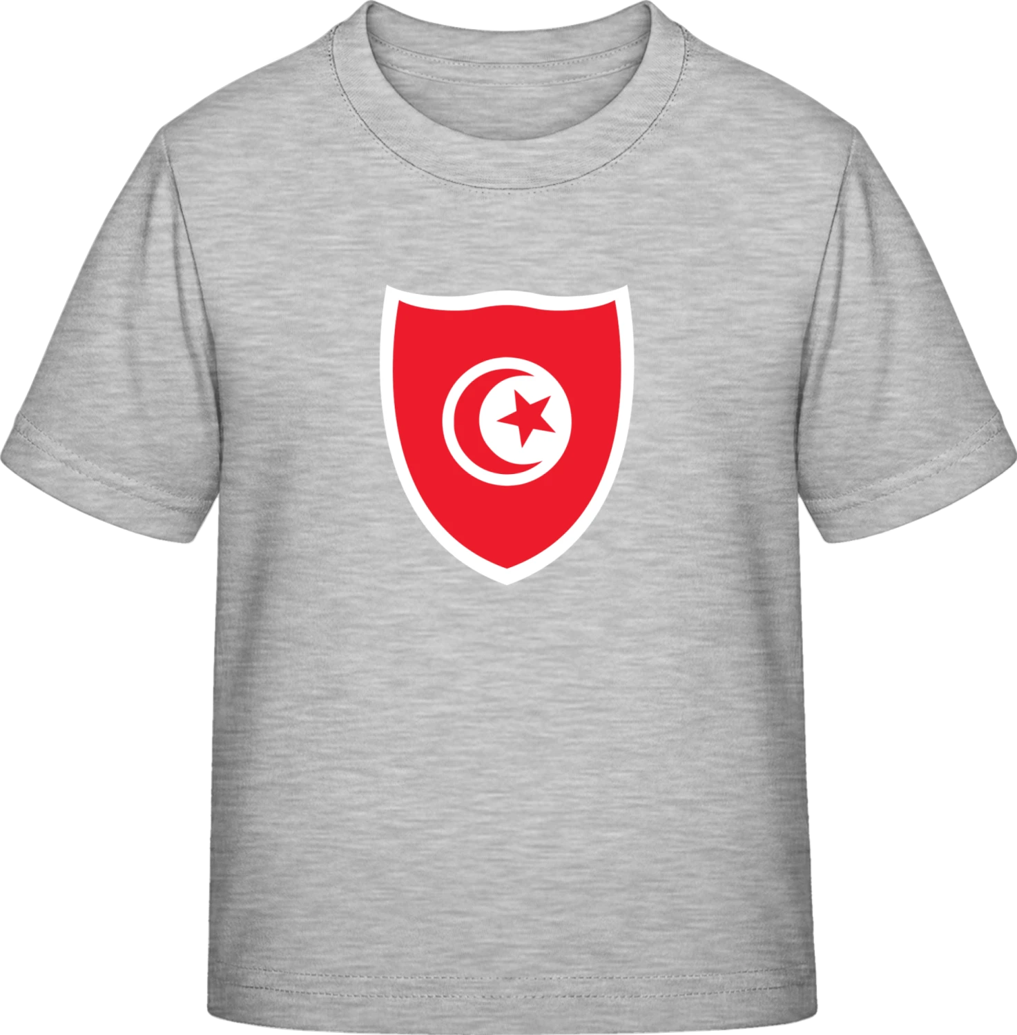 Tunisia Flag Shield - Sky Grey Exact 190 Kids - Front