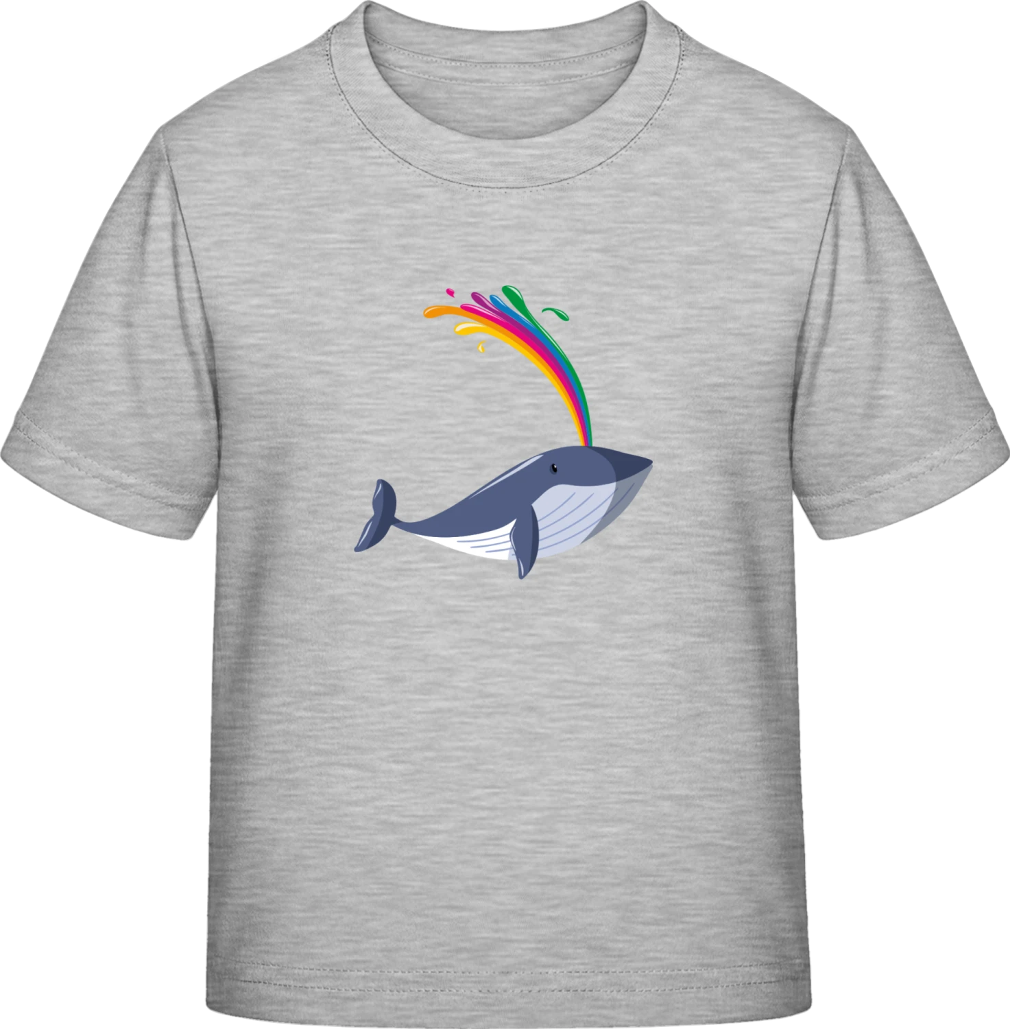 Whale Rainbow - Sky Grey Exact 190 Kids - Front