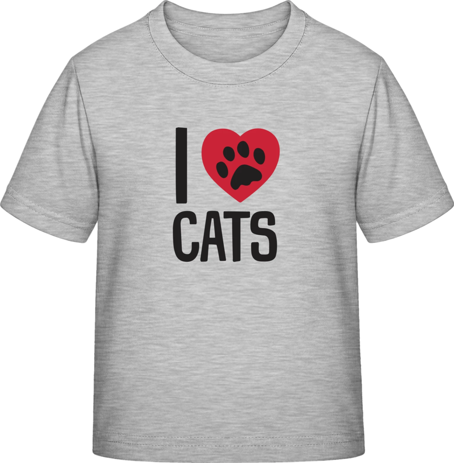 I Love Cats Paw - Sky Grey Exact 190 Kids - Front