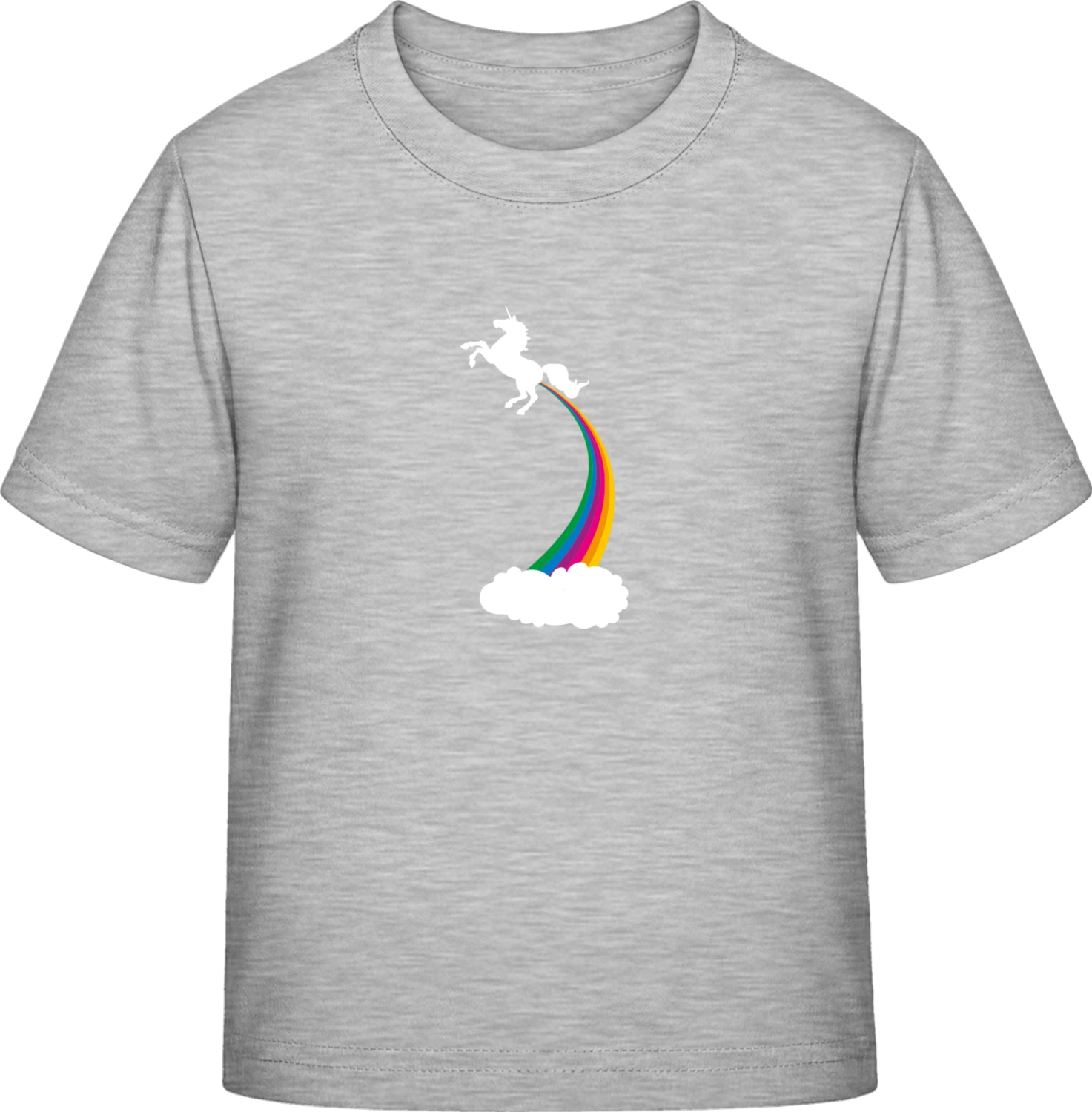 White Unicorn Rainbow - Sky Grey Exact 190 Kids - Front