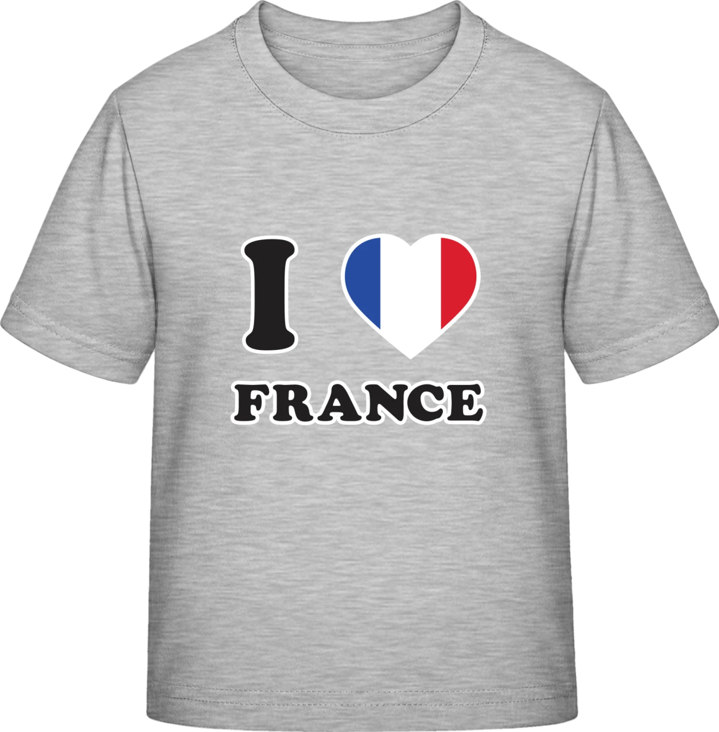 I Love France Fan - Sky Grey Exact 190 Kids - Front