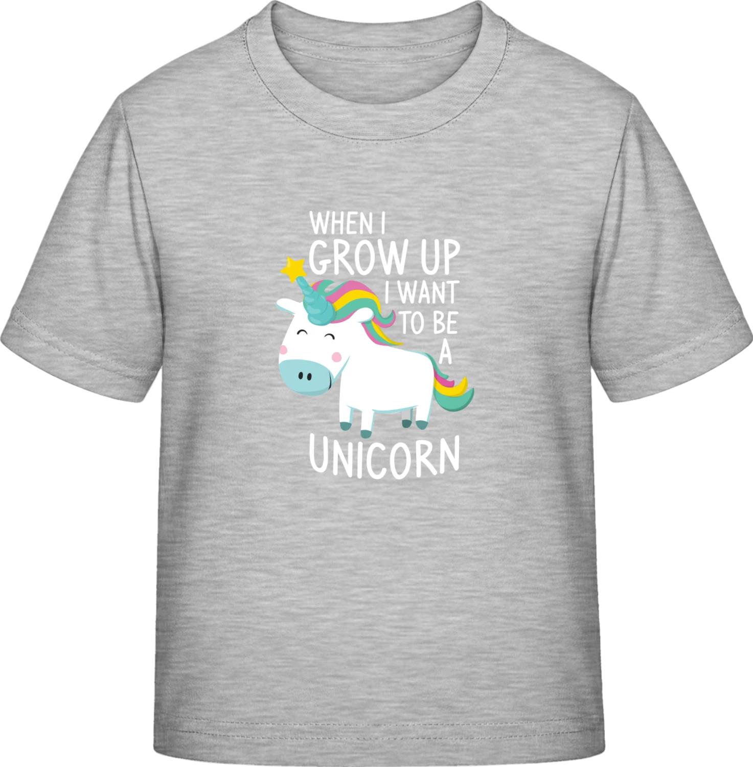 I Want To Be A Unicorn - Sky Grey Exact 190 Kids - Front