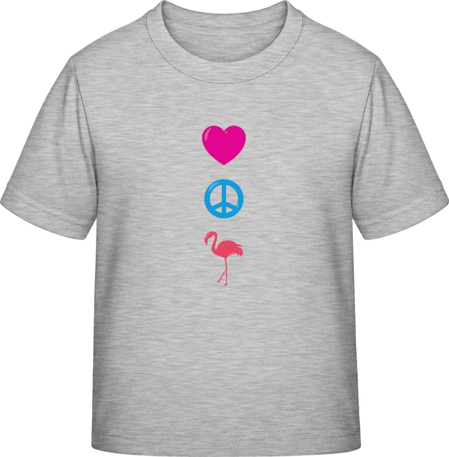 Love Peace Flamingo - Sky Grey Exact 190 Kids - Front