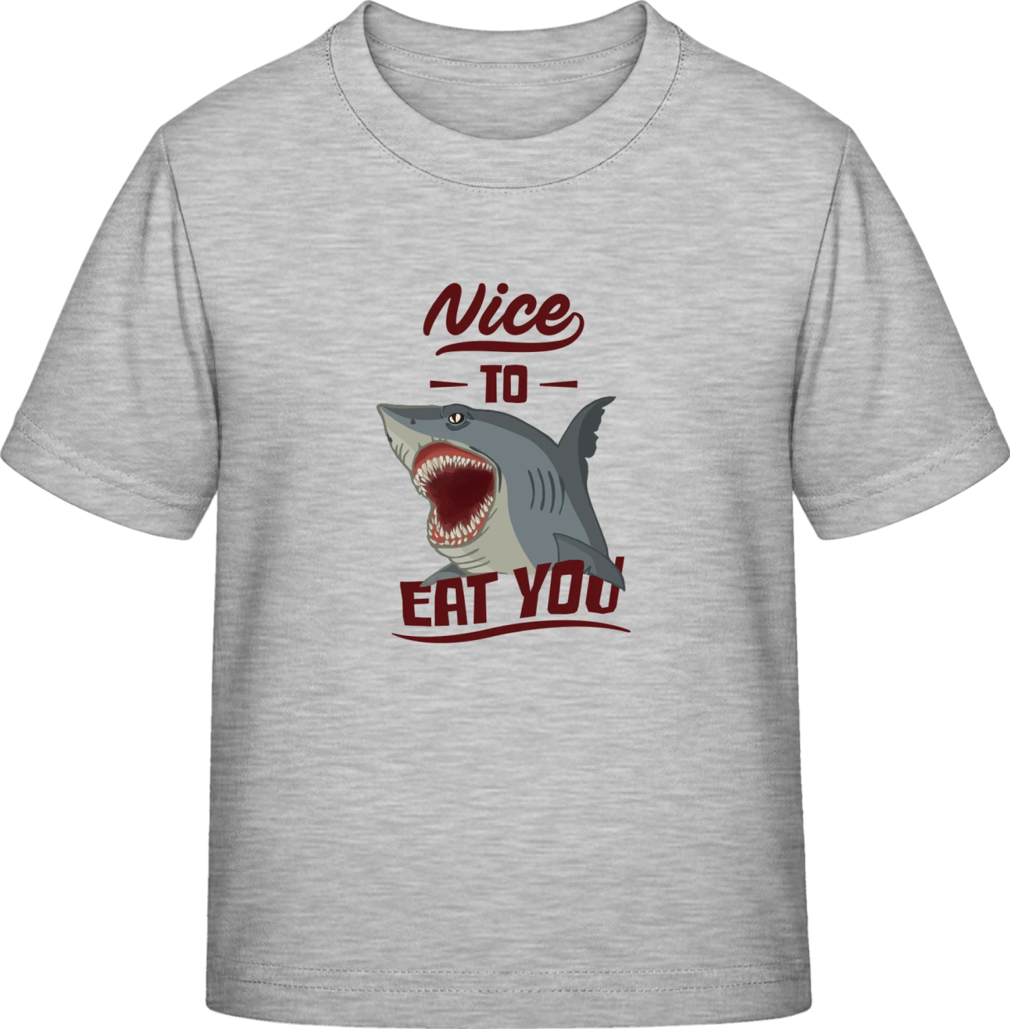 Nice To Eat You Shark - Sky Grey Exact 190 Kids - Front