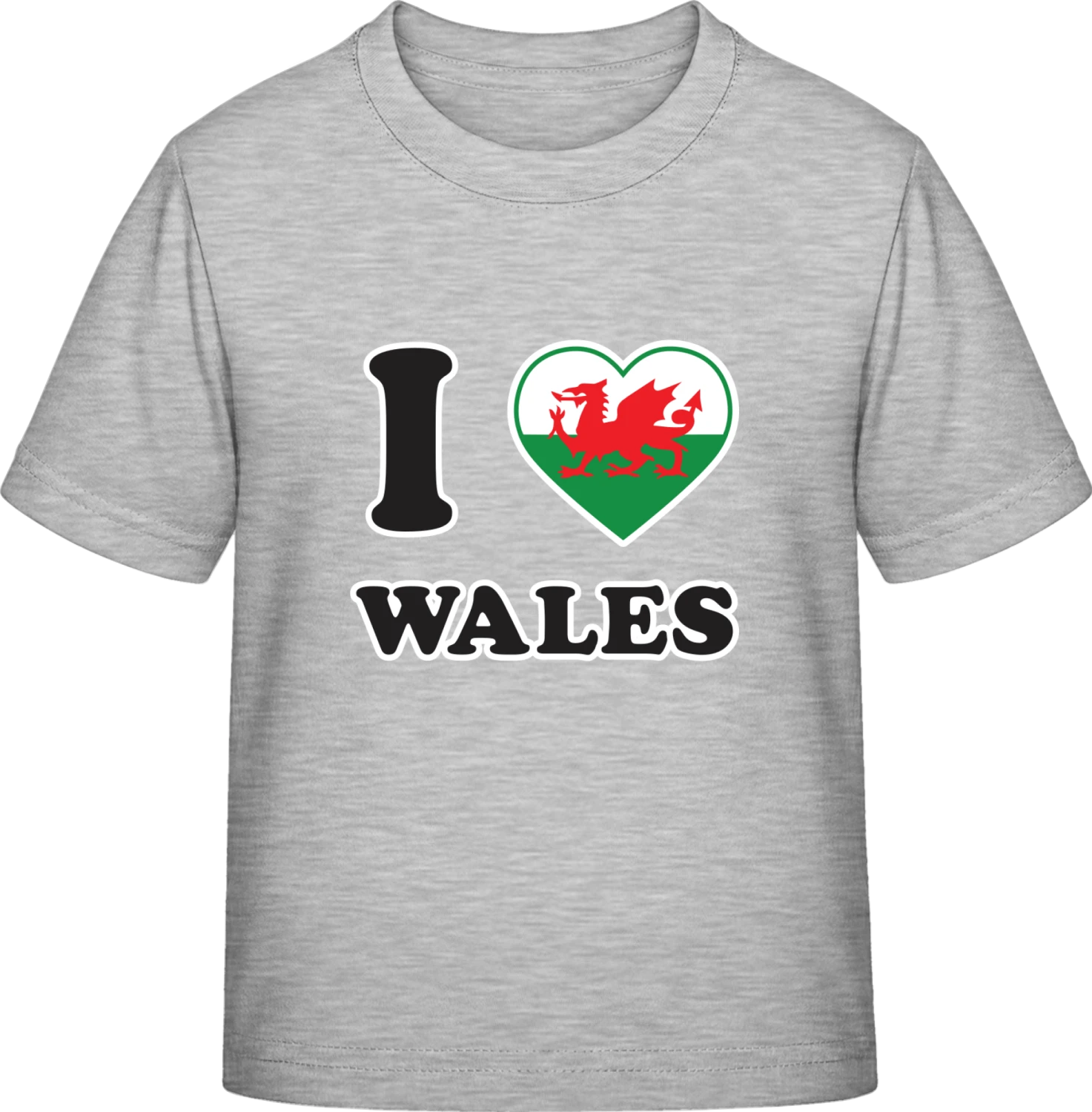 I Love Wales - Sky Grey Exact 190 Kids - Front