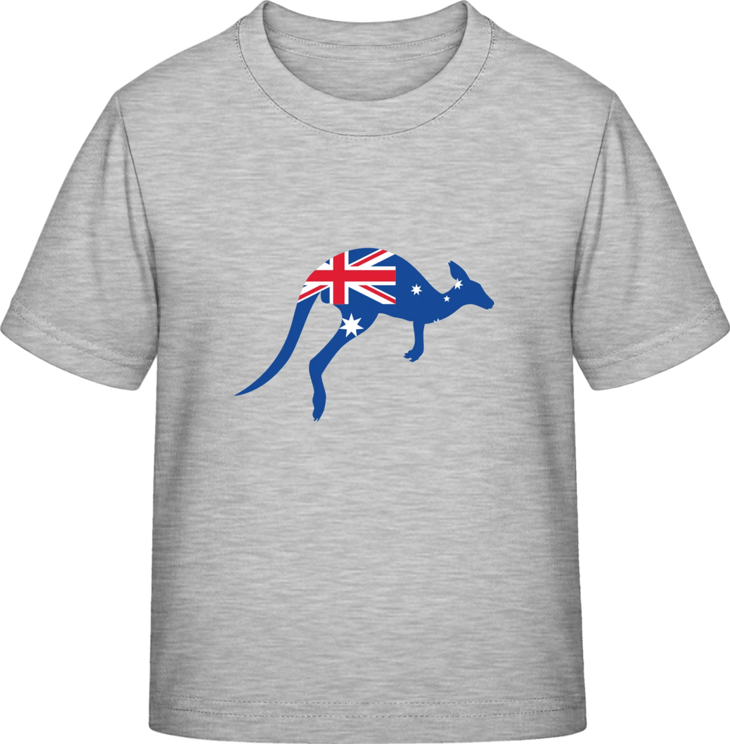 Kangaroo With Australian Flag - Sky Grey Exact 190 Kids - Front