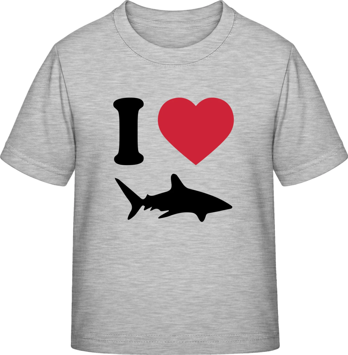 I Love Shark - Sky Grey Exact 190 Kids - Front