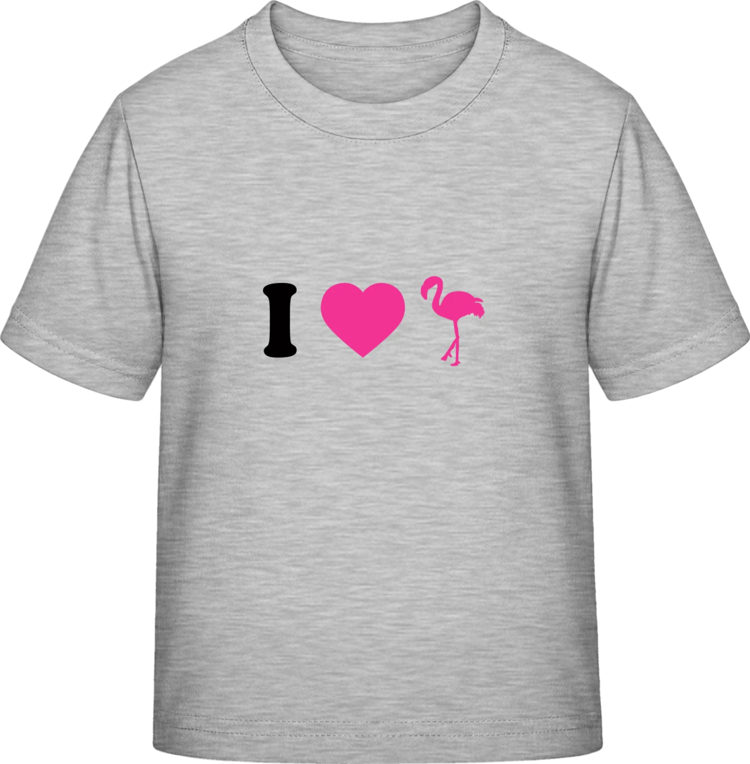 I Love Flamingos - Sky Grey Exact 190 Kids - Front