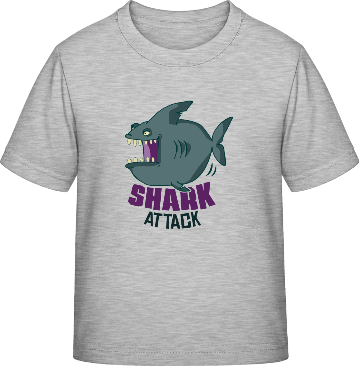 Funny Shark Attack - Sky Grey Exact 190 Kids - Front