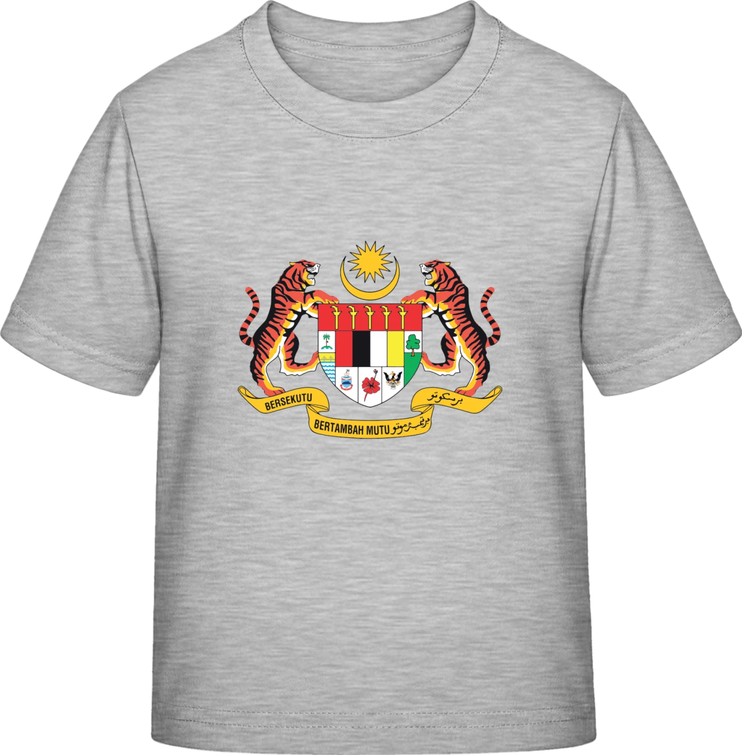 Malaysia Coat of Arms - Sky Grey Exact 190 Kids - Front