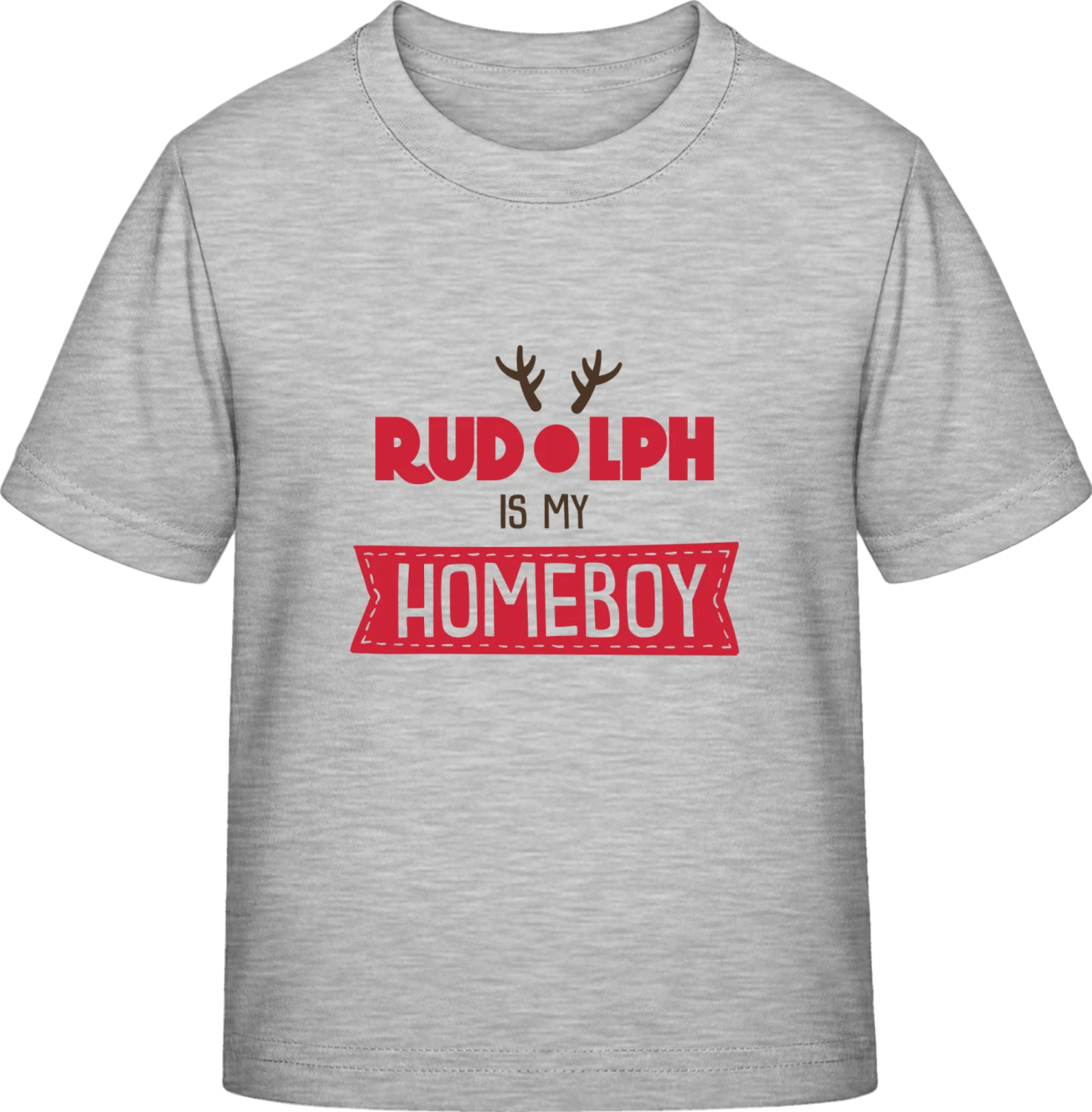 Rudolph Is My Homeboy - Sky Grey Exact 190 Kids - Front