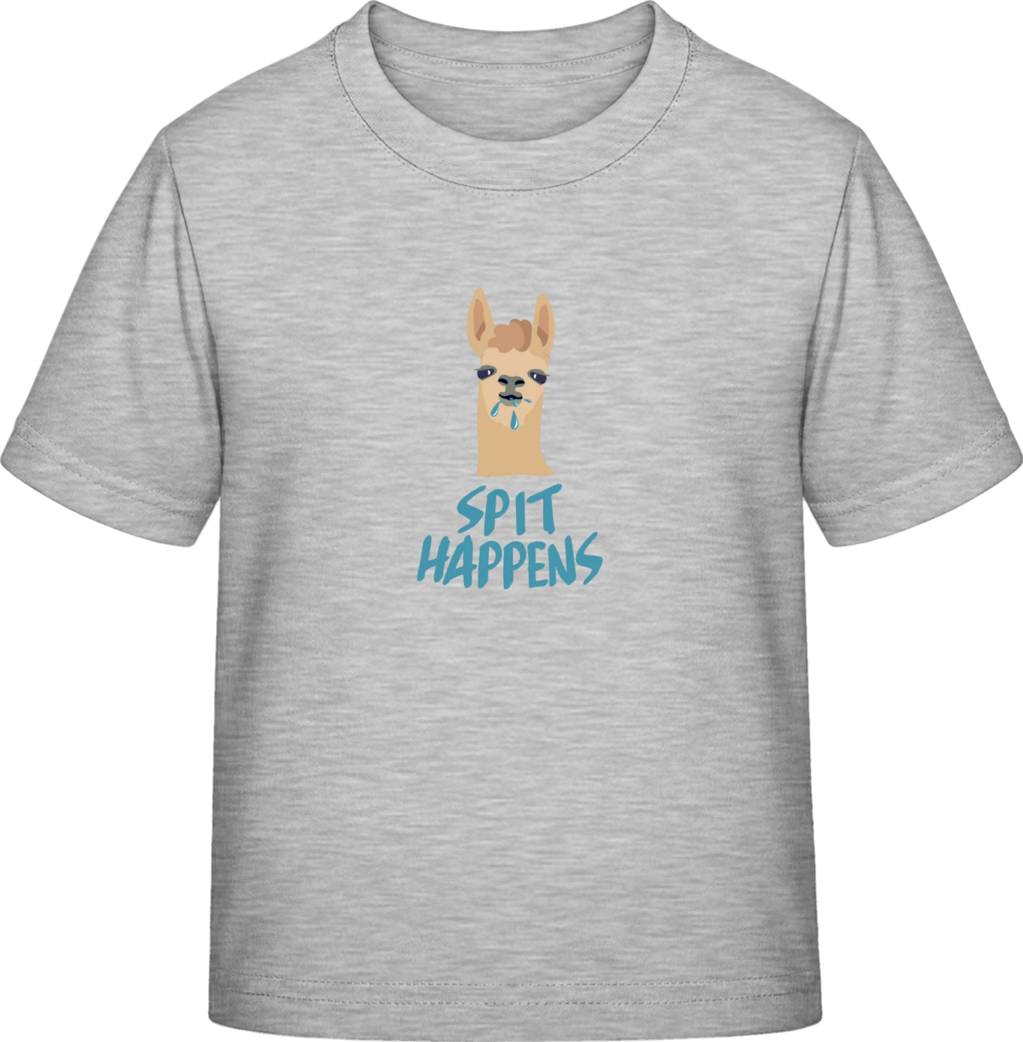 Spit Happens Llama - Sky Grey Exact 190 Kids - Front