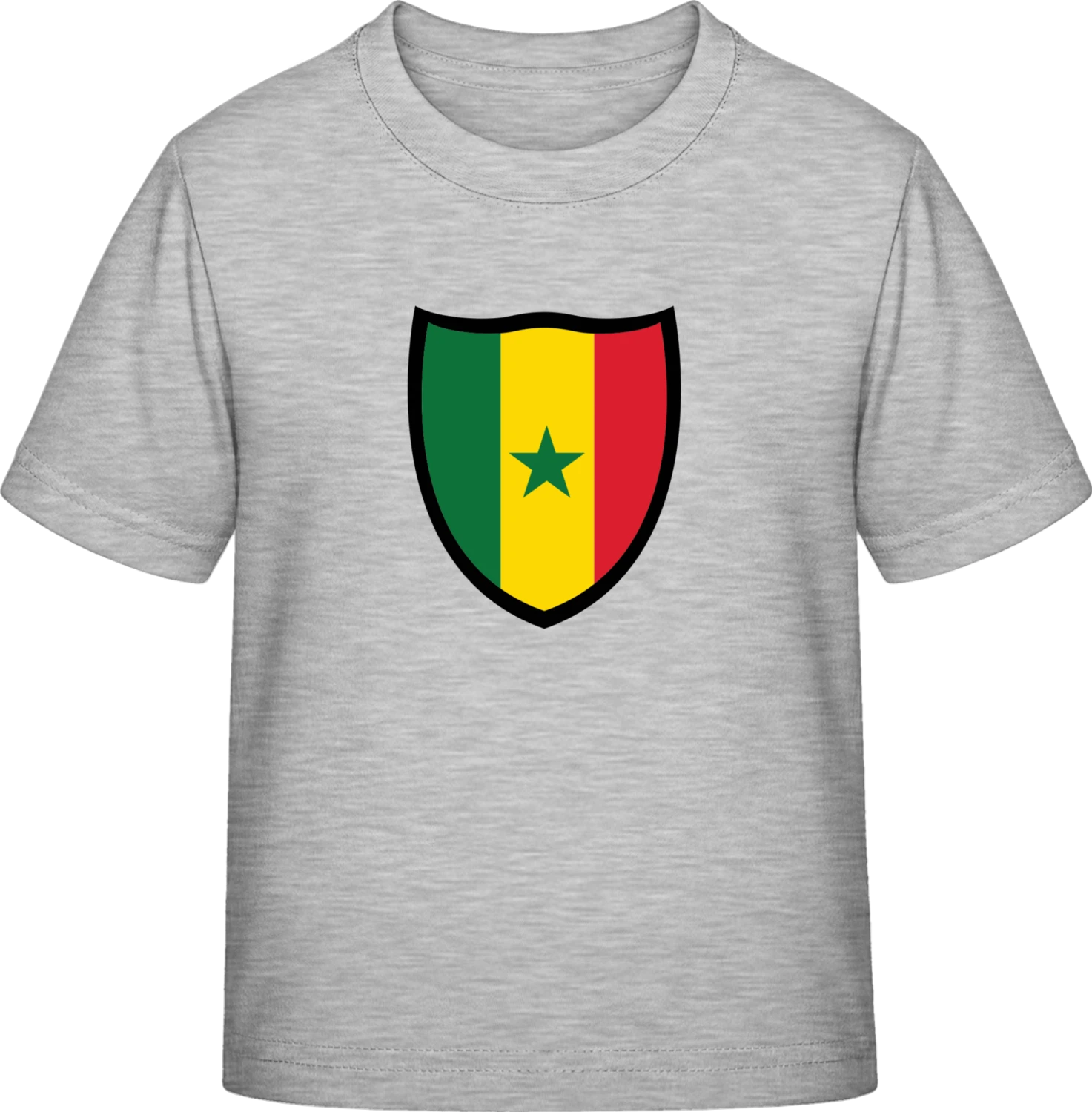 Senegal Flag Shield - Sky Grey Exact 190 Kids - Front