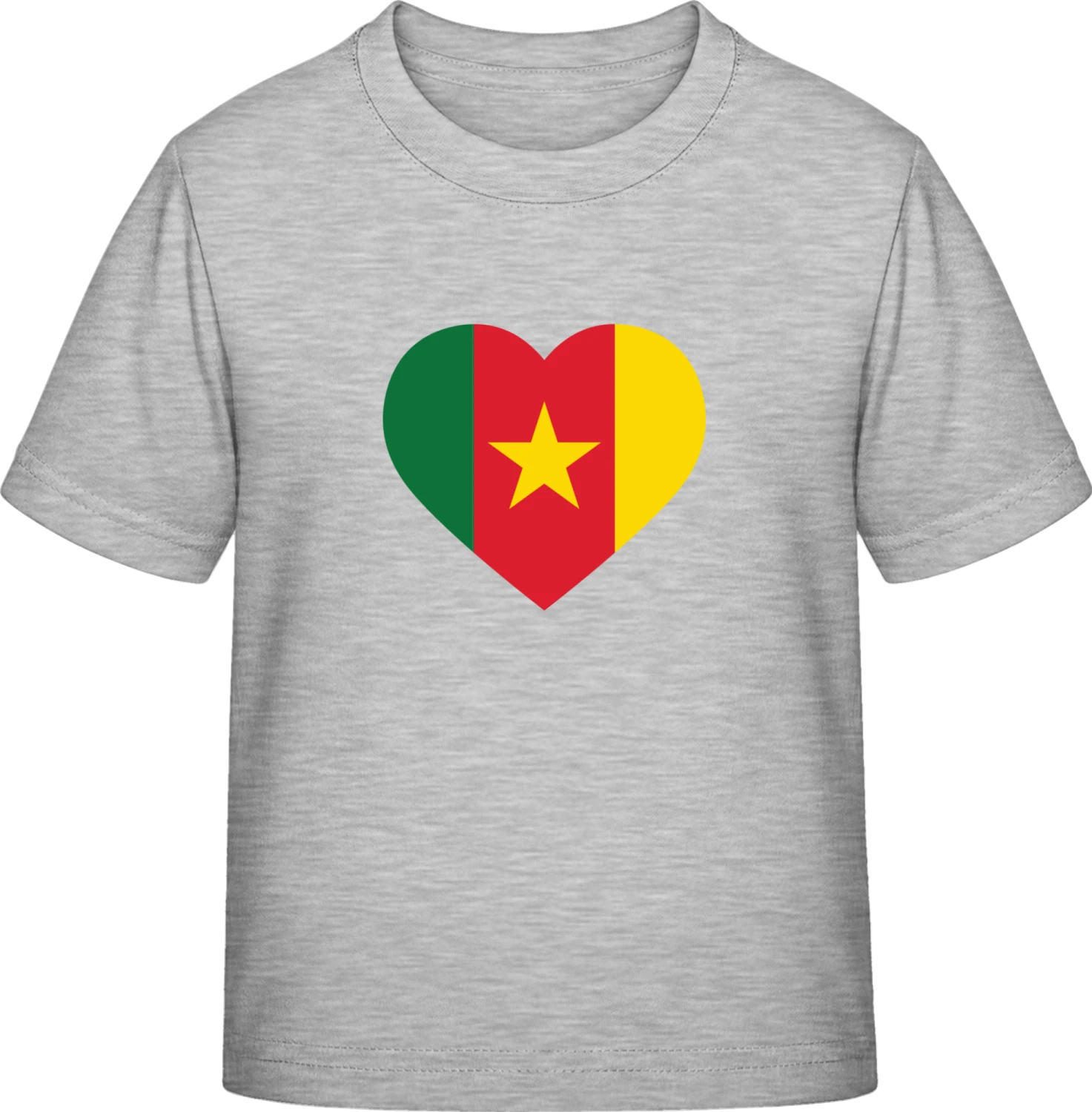 Cameroon Heart Flag - Sky Grey Exact 190 Kids - Front