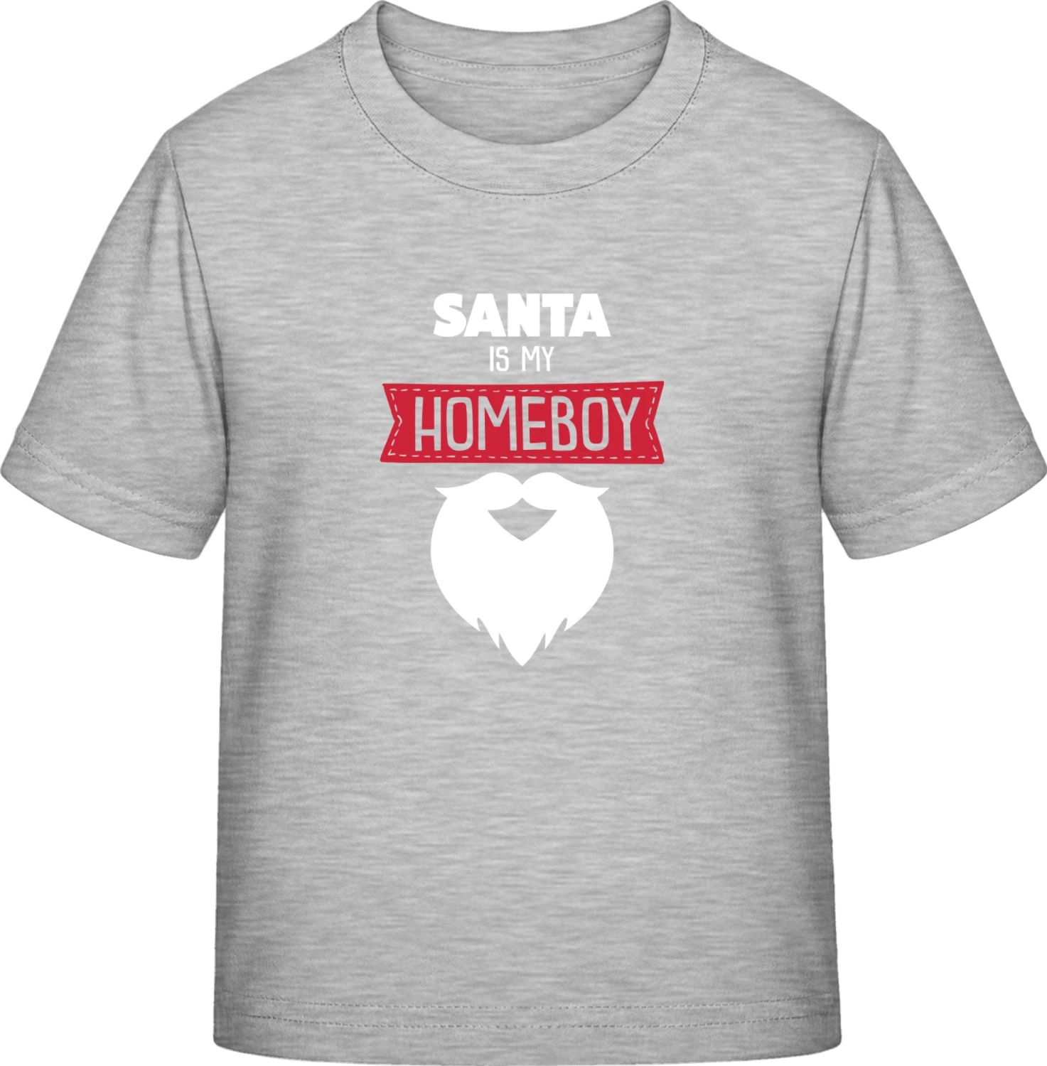 Santa Is My Homeboy Beard - Sky Grey Exact 190 Kids - Front