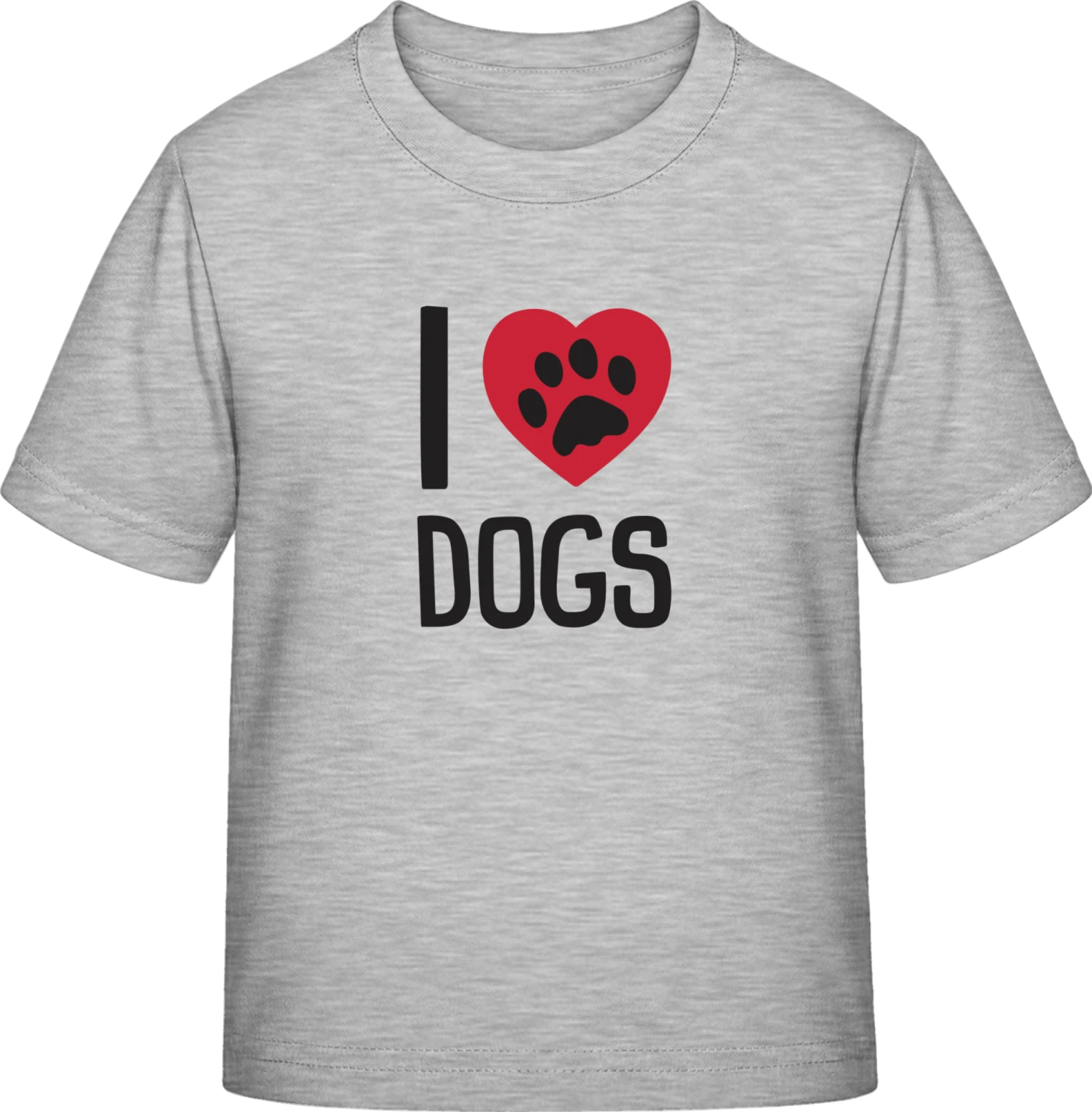 I Heart Dogs Paw - Sky Grey Exact 190 Kids - Front