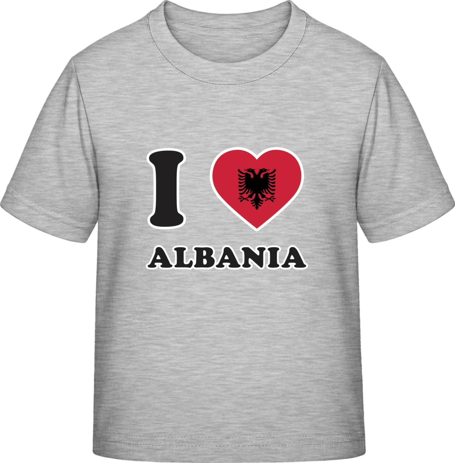 I Love Albania - Sky Grey Exact 190 Kids - Front