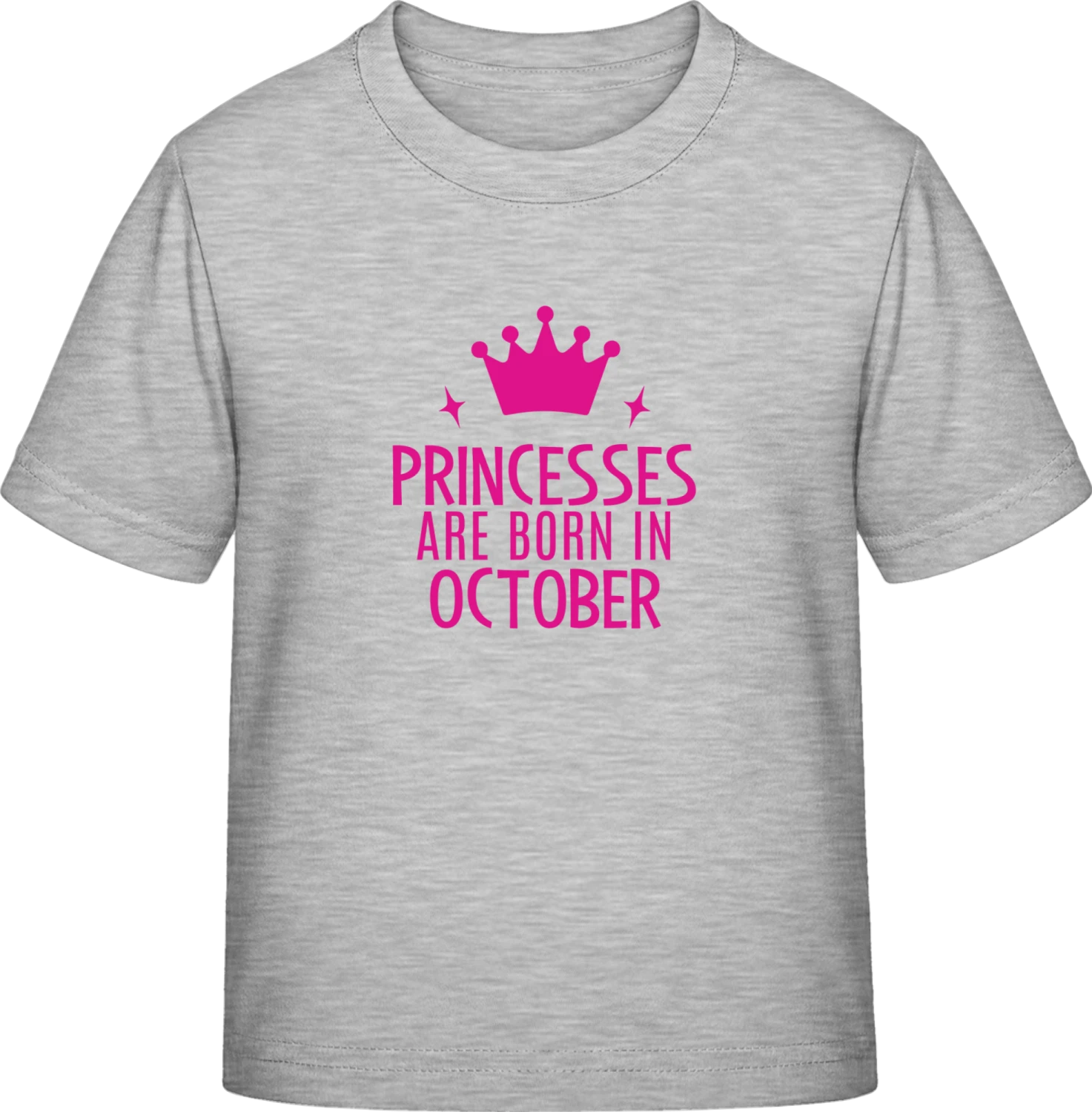 Princesses Are Born In October - Sky Grey Exact 190 Kids - Front