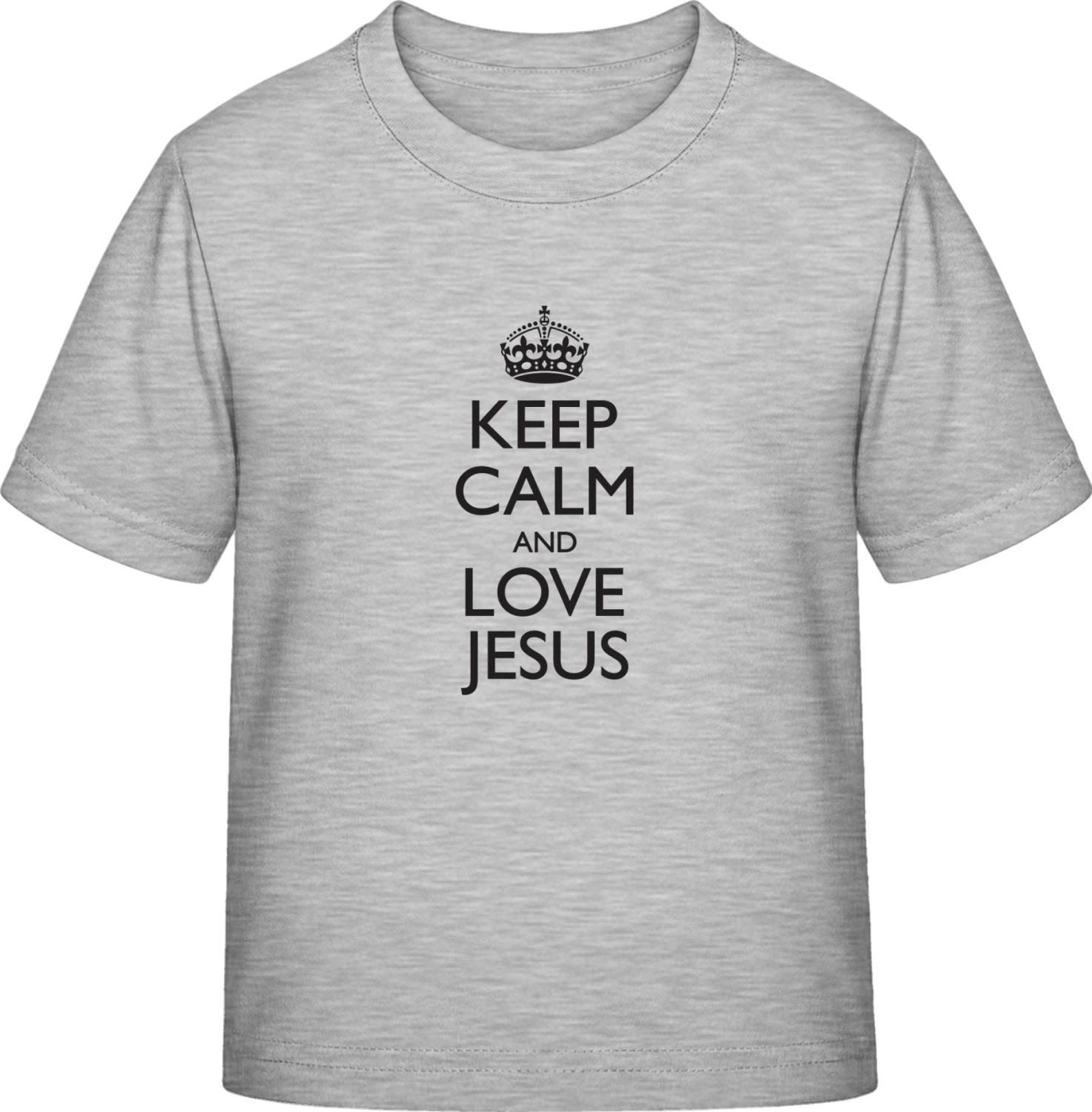 Keep Calm And Love JESUS - Sky Grey Exact 190 Kids - Front