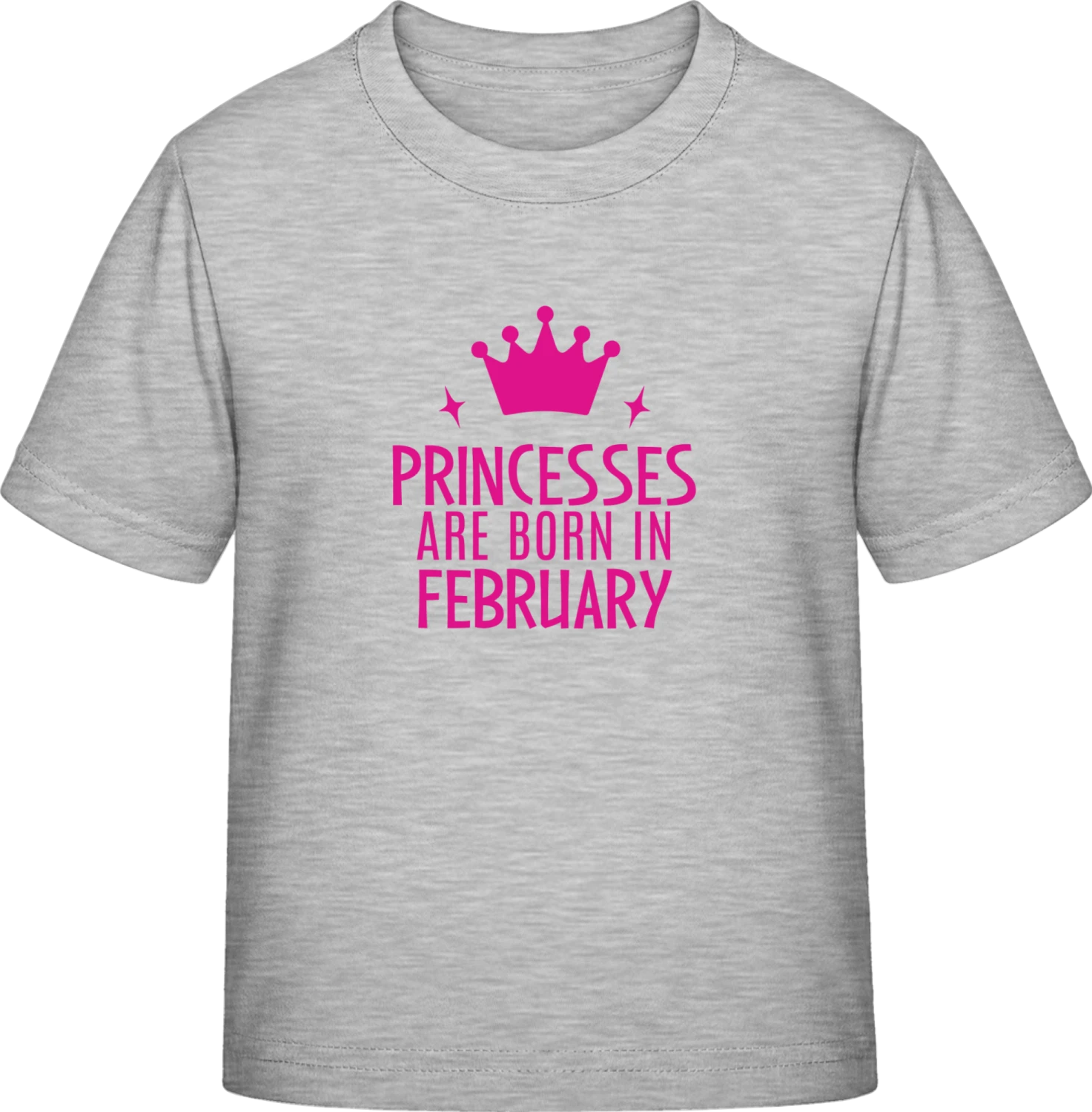 Princesses Are Born In February - Sky Grey Exact 190 Kids - Front