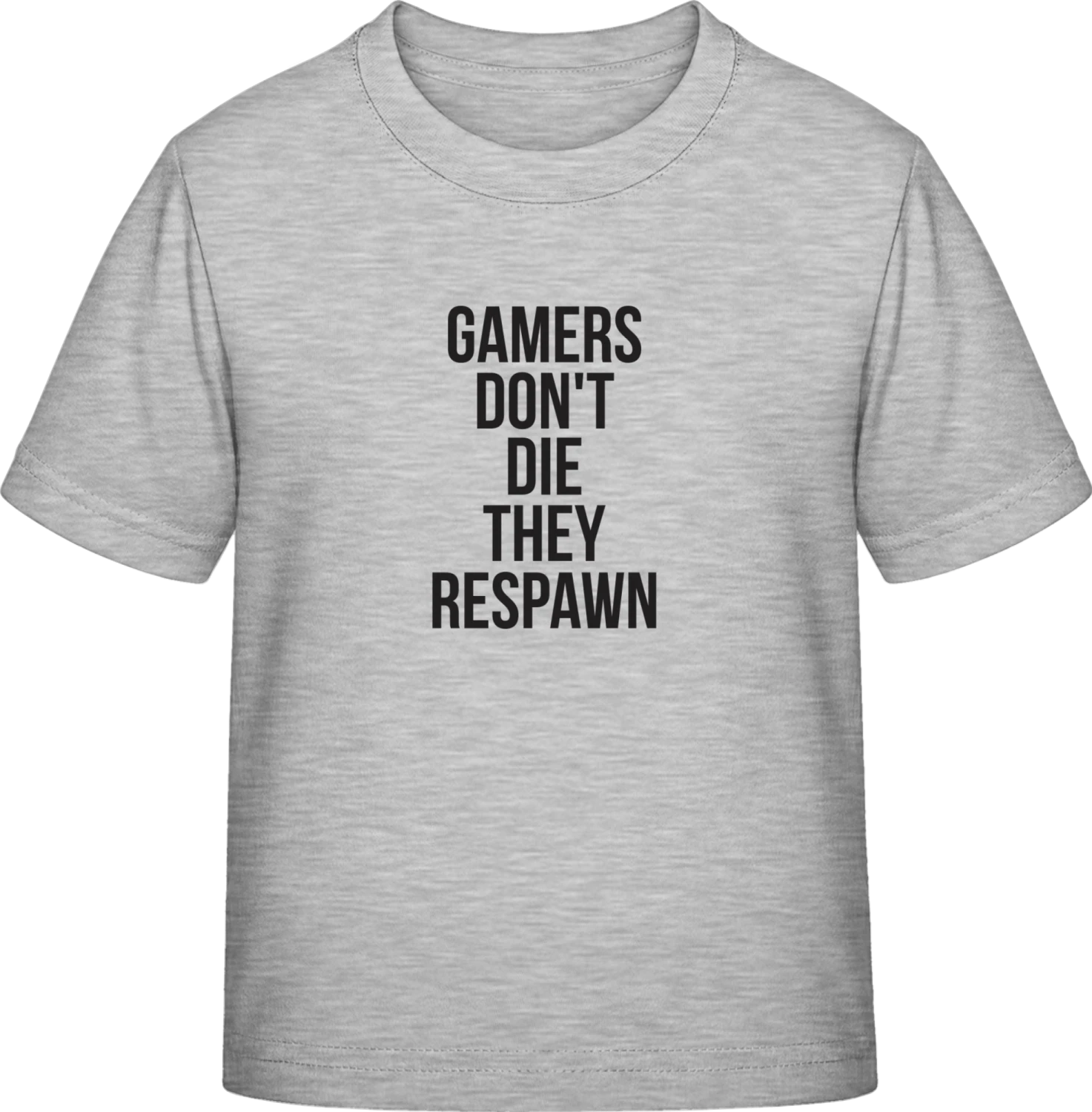 Gamers Don't Die They Respawn - Sky Grey Exact 190 Kids - Front