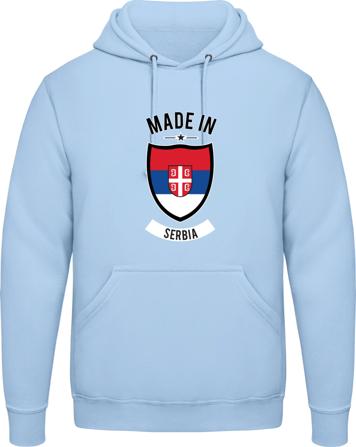 Made in Serbia - Sky Blue AWDis man hoodie - Front