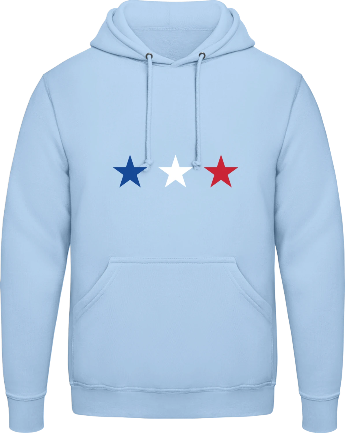 French Stars - Sky Blue AWDis man hoodie - Front