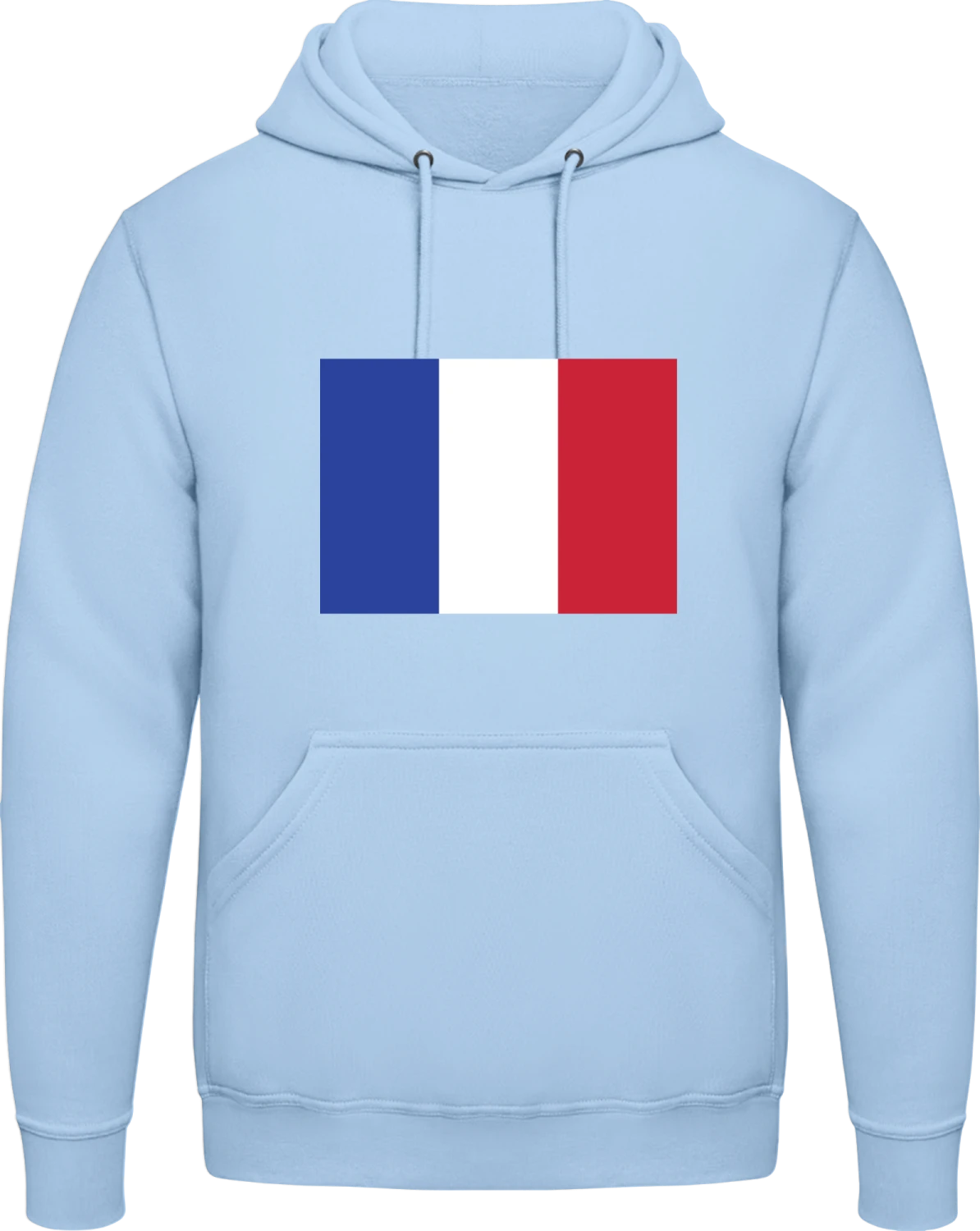 France Flag - Sky Blue AWDis man hoodie - Front