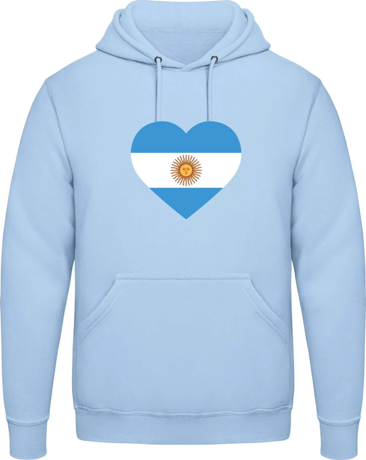 Argentina Heart Flag - Sky Blue AWDis man hoodie - Front