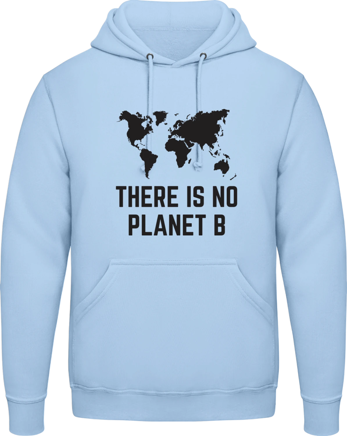 There Is No Planet B Silhouette - Sky Blue AWDis man hoodie - Front