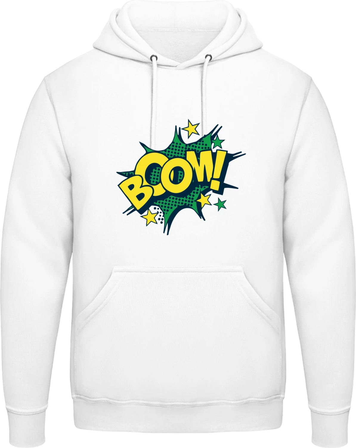 Boom Comic Style - Arctic white AWDis man hoodie - Front