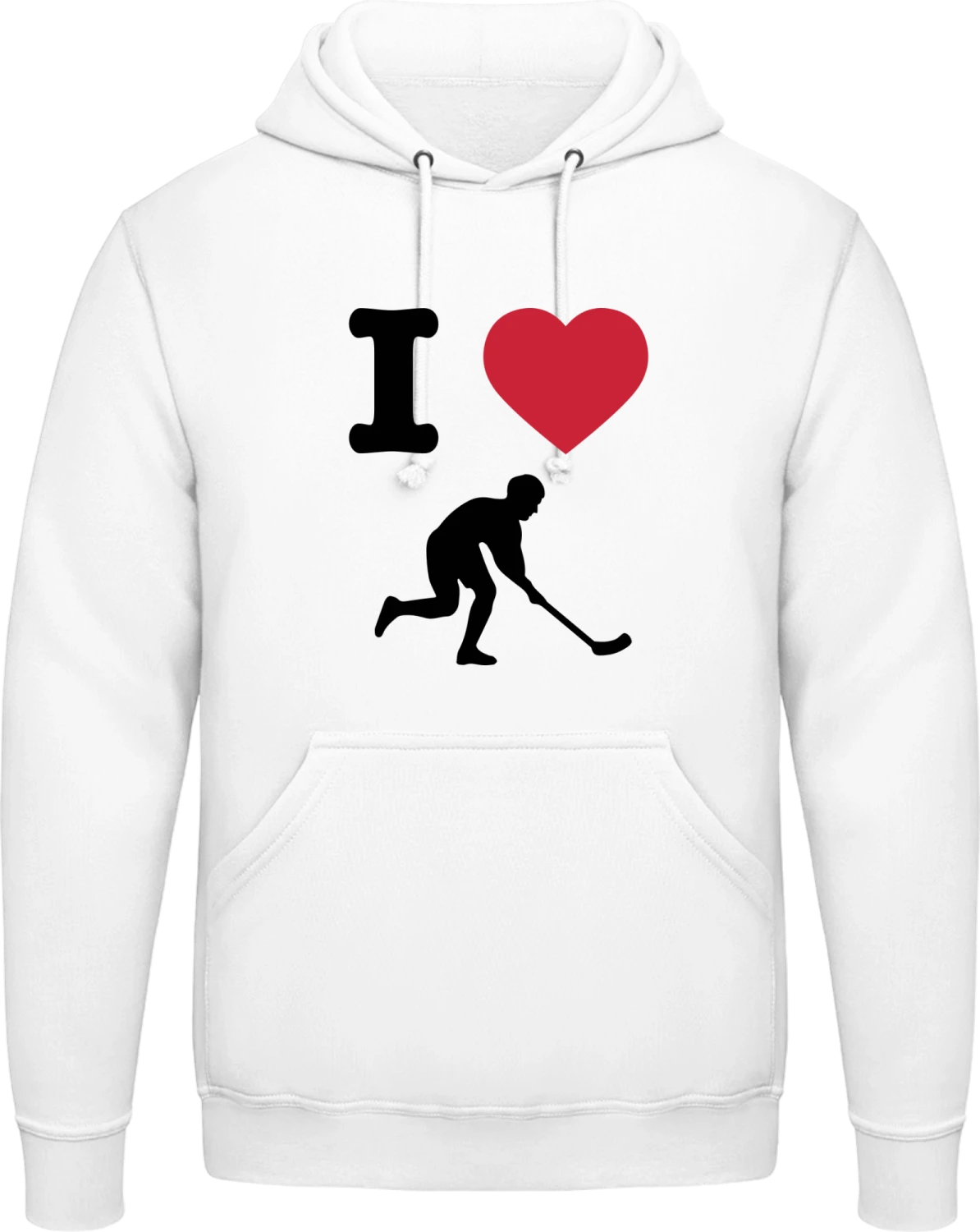 I Love Hockey - Arctic white AWDis man hoodie - Front