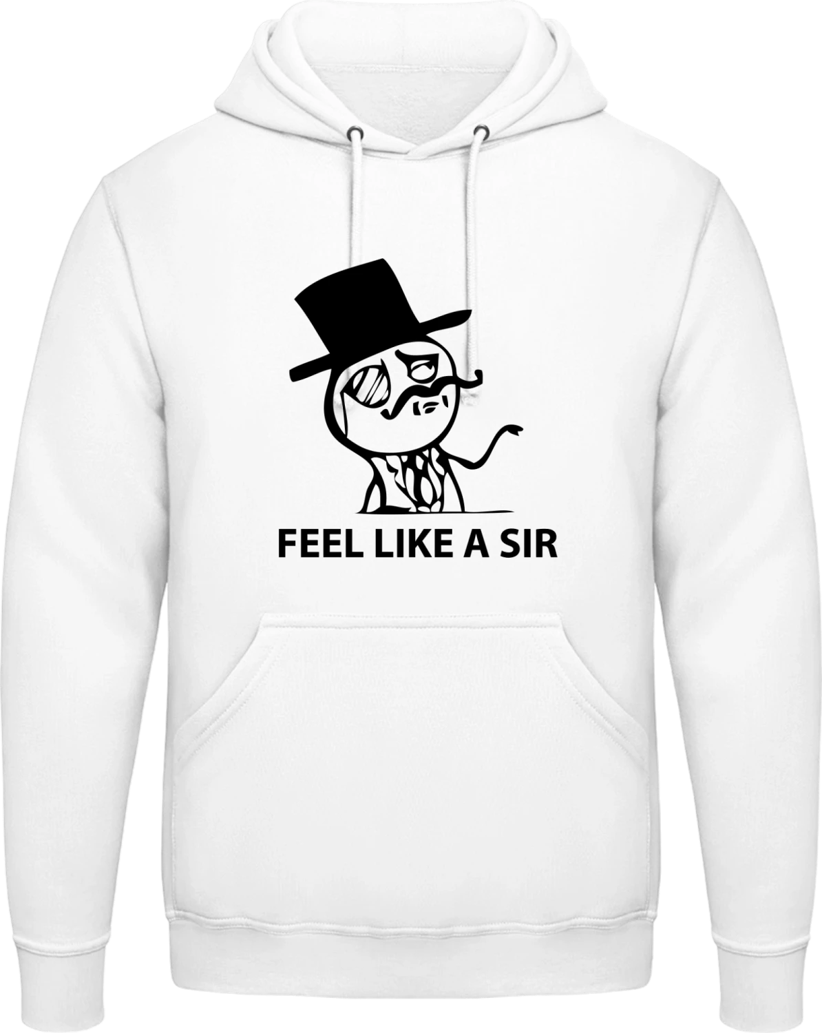 Feel Like A Sir Meme - Arctic white AWDis man hoodie - Front