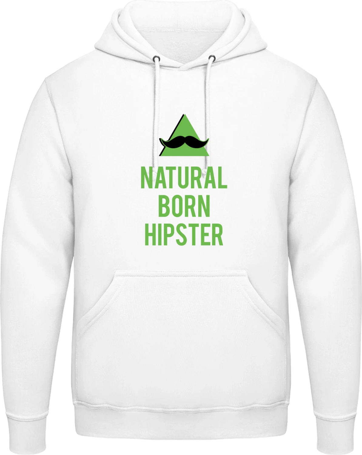 Natural Born Hipster - Arctic white AWDis man hoodie - Front