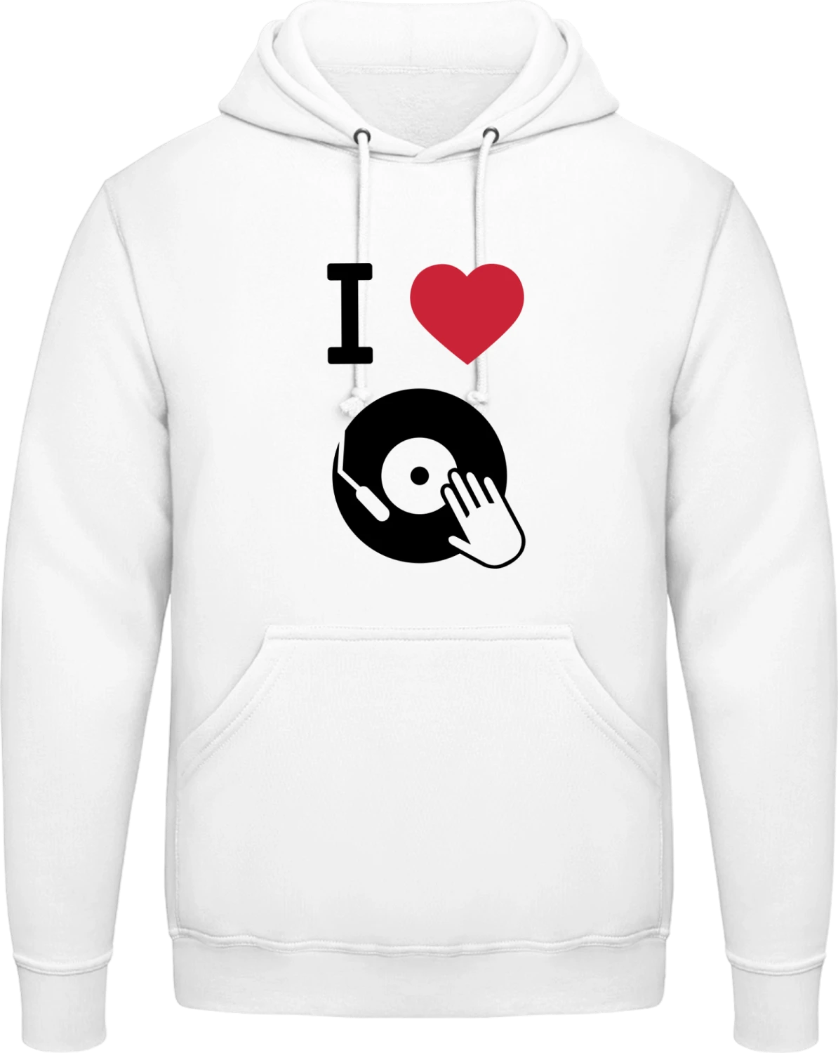 I Love Vinyl Scratching - Arctic white AWDis man hoodie - Front