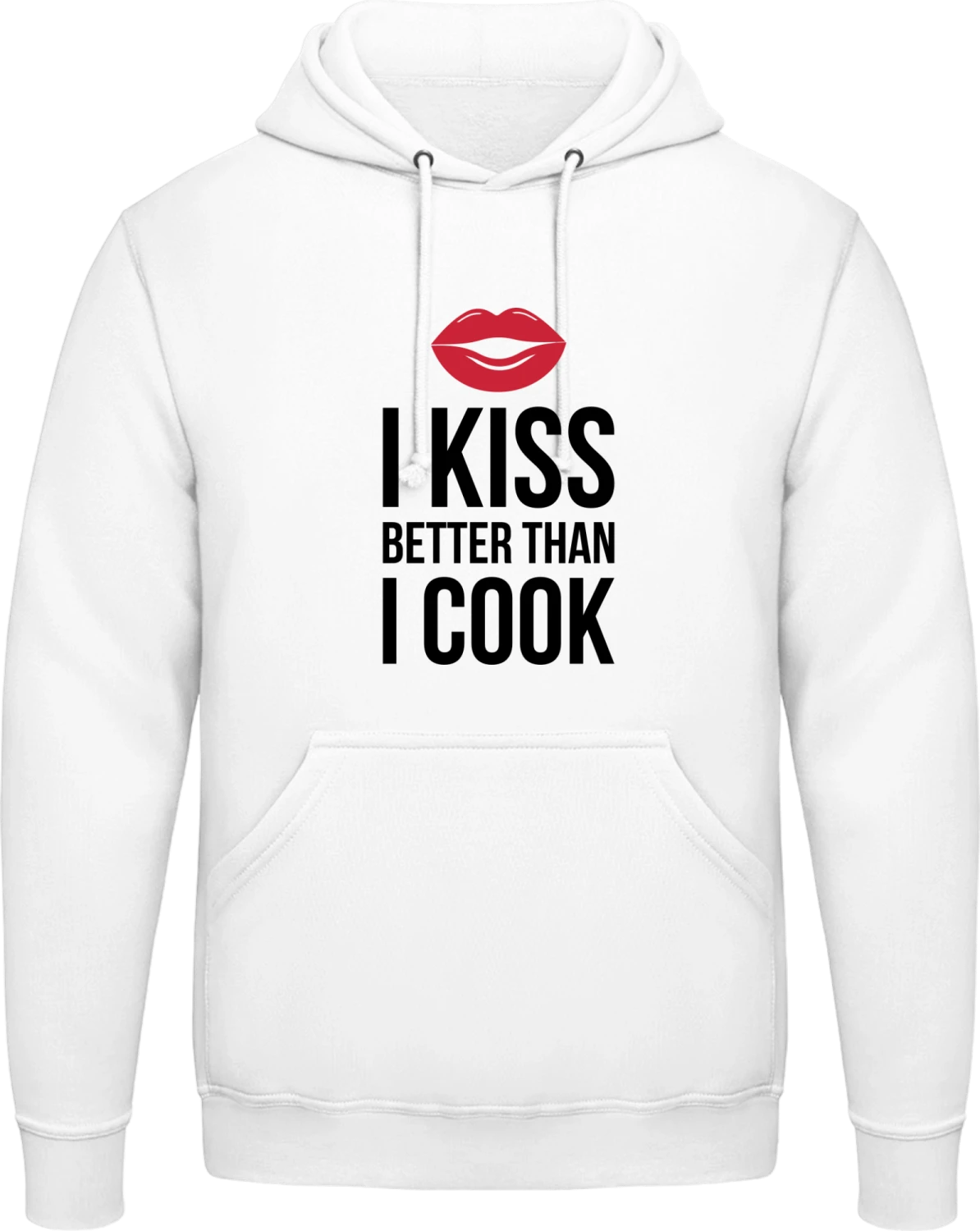 I Kiss Better Than I Cook - Arctic white AWDis man hoodie - Front