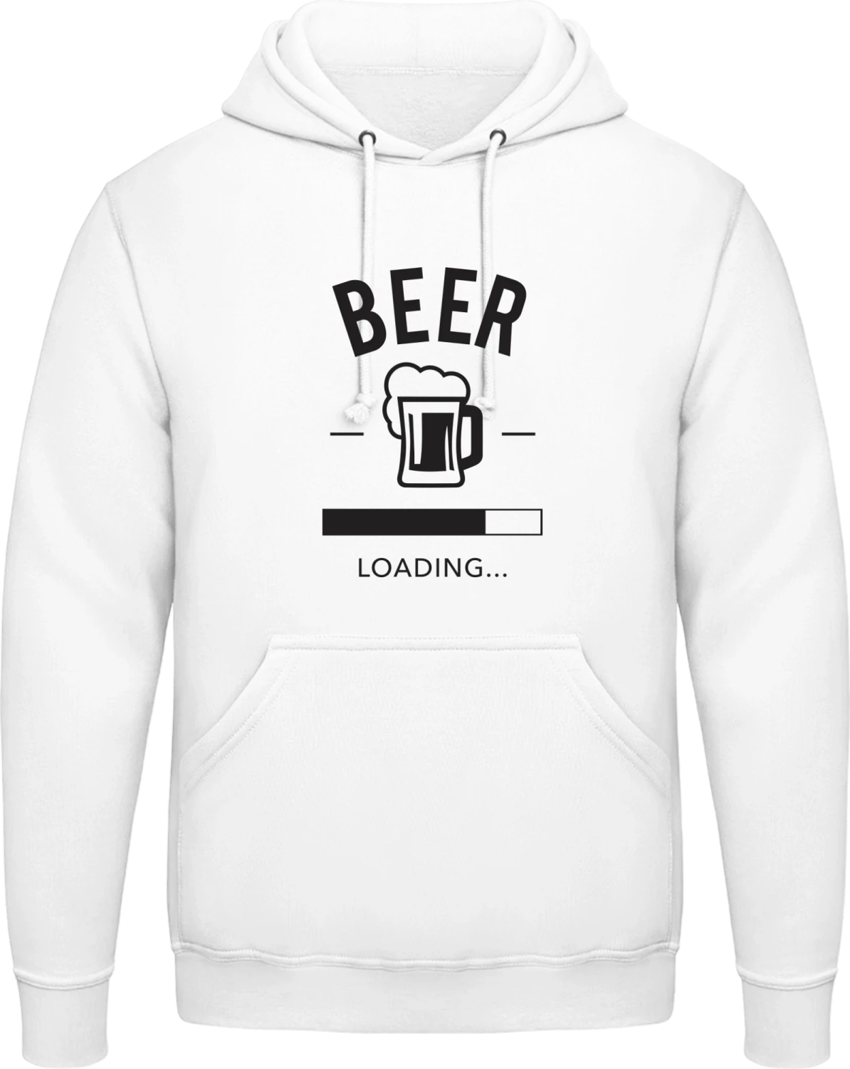 Beer loading - Arctic white AWDis man hoodie - Front