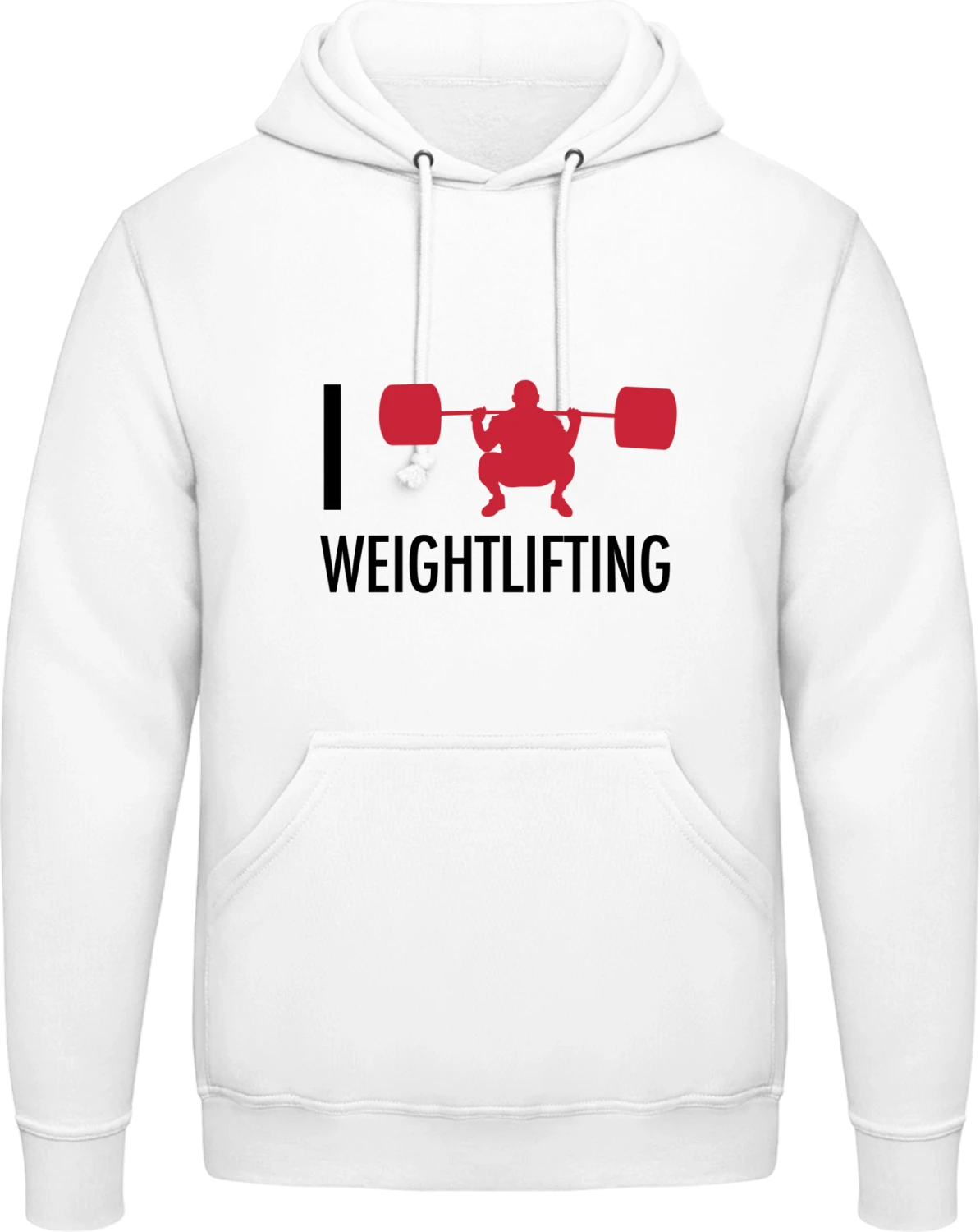 I Love Weightlifting - Arctic white AWDis man hoodie - Front