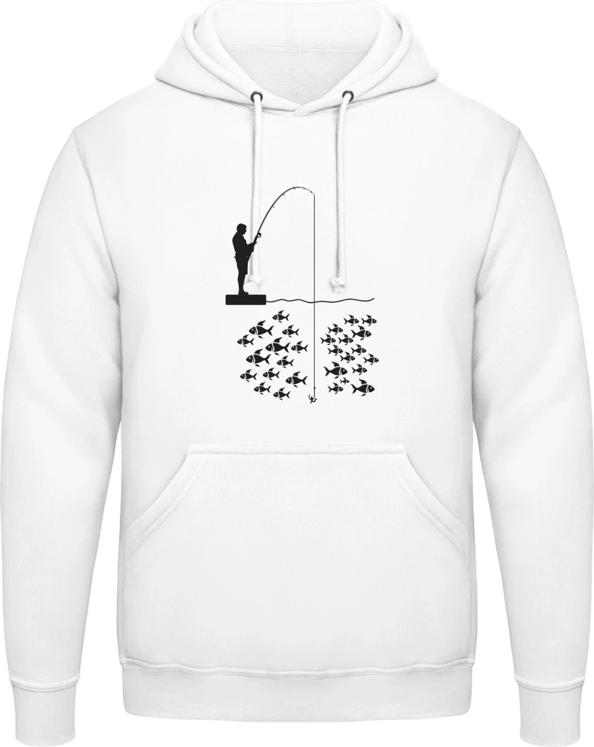 Fishing Humor - Arctic white AWDis man hoodie - Front