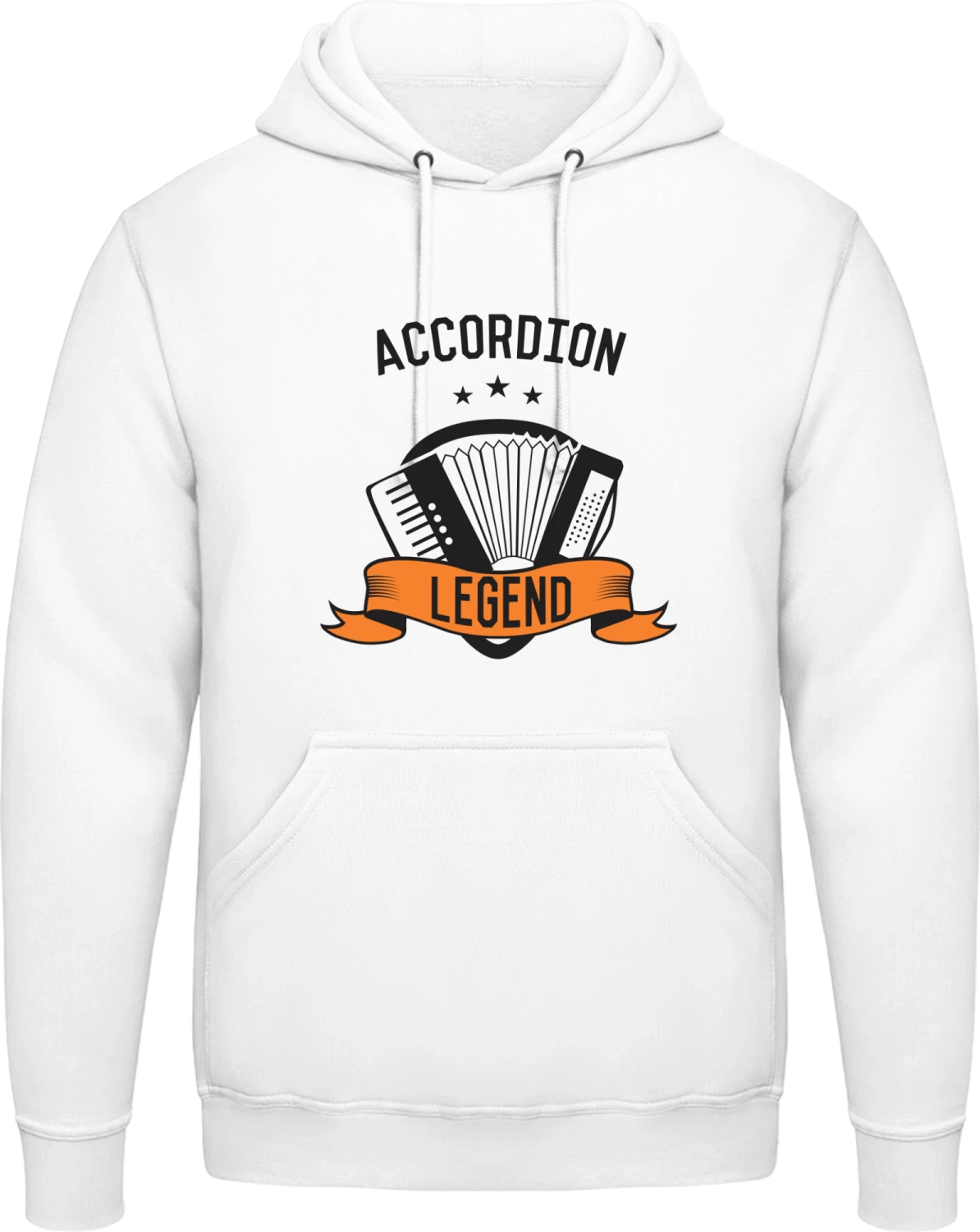 Accordion Legend - Arctic white AWDis man hoodie - Front