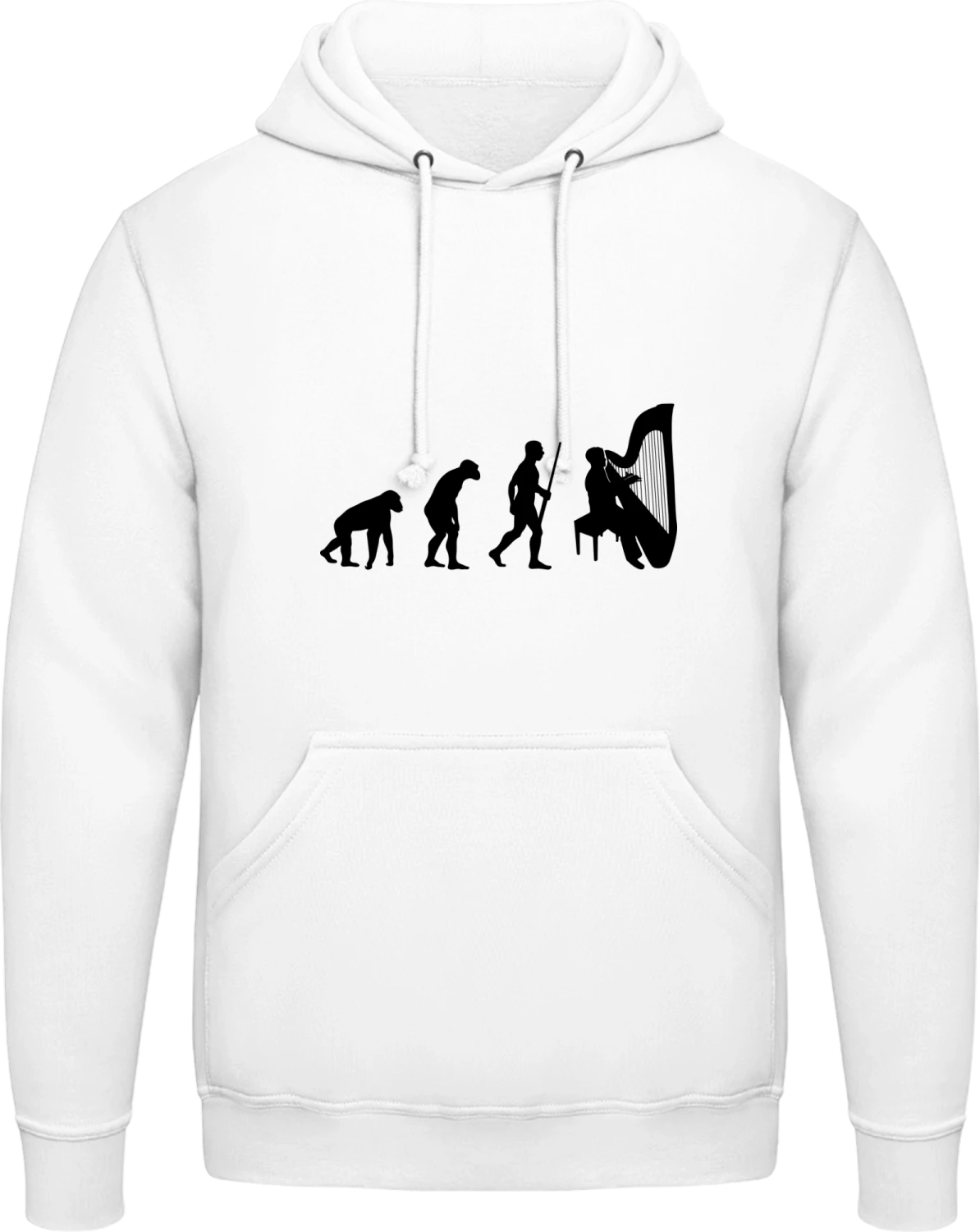 Harpist Evolution - Arctic white AWDis man hoodie - Front